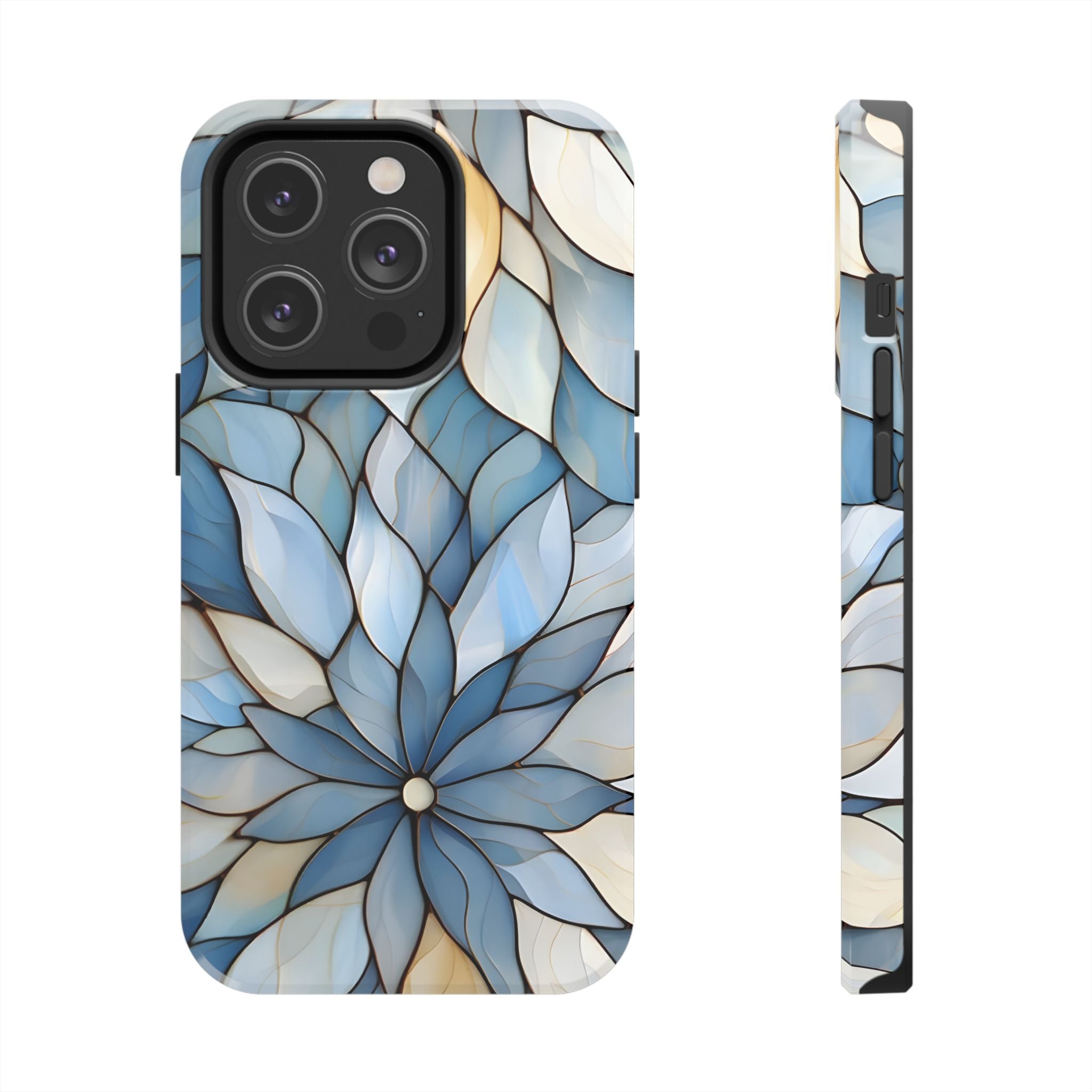 Blue Stained Glass Inspired Phone Case for iPhone and Samsung Galaxy Series