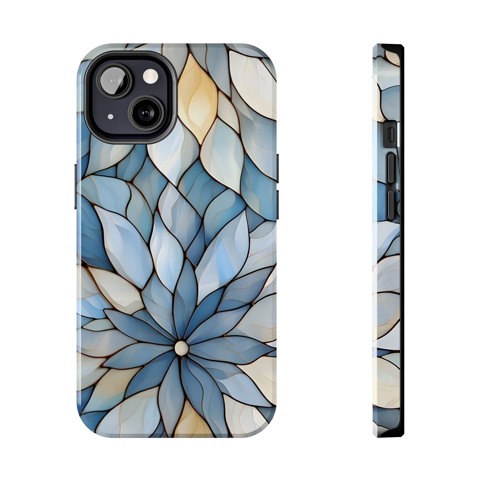 Blue Stained Glass Inspired Phone Case for iPhone and Samsung Galaxy Series