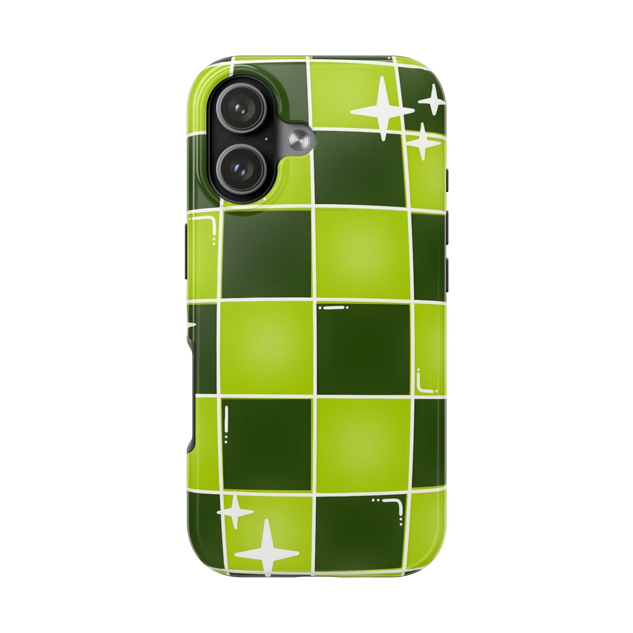 Green Checkered Tough Phone Case for iPhone and Samsung Galaxy Series