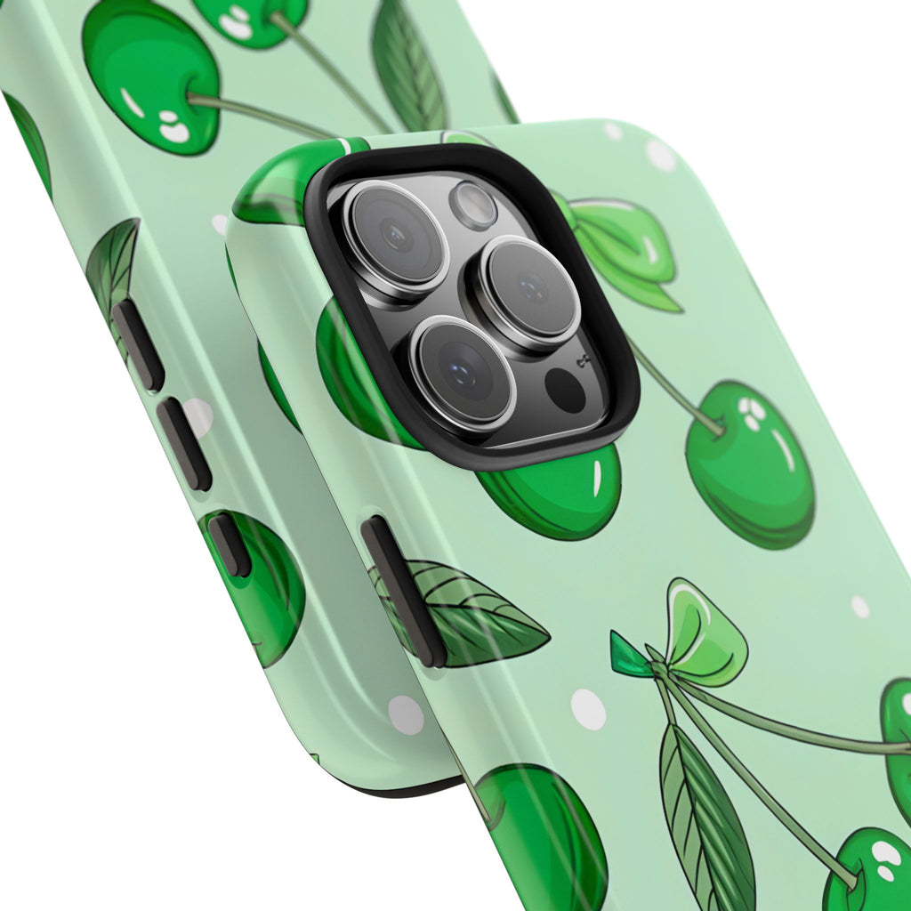 Green Cherry Phone Case for iPhone and Samsung Galaxy Series