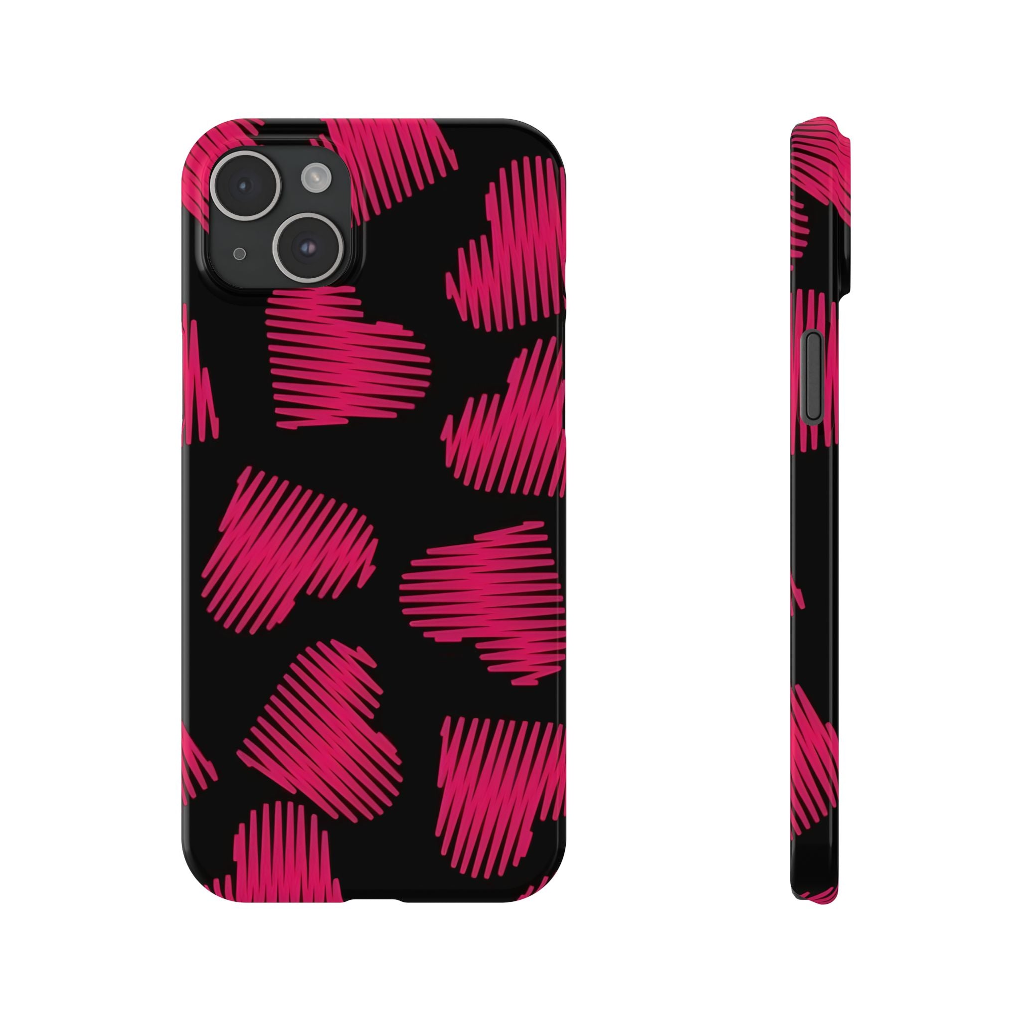 Red Black Heart Phone Case for iPhone