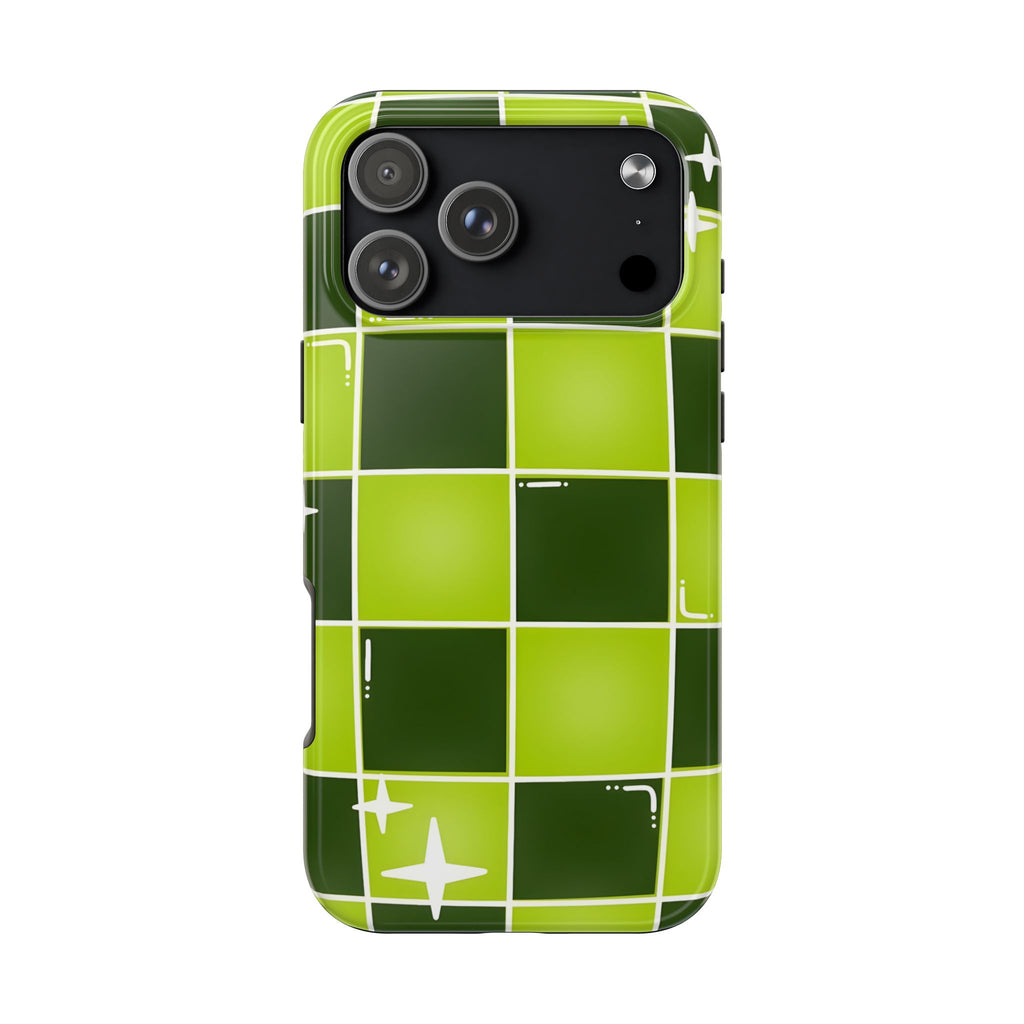 Green Checkered Tough Phone Case for iPhone and Samsung Galaxy Series