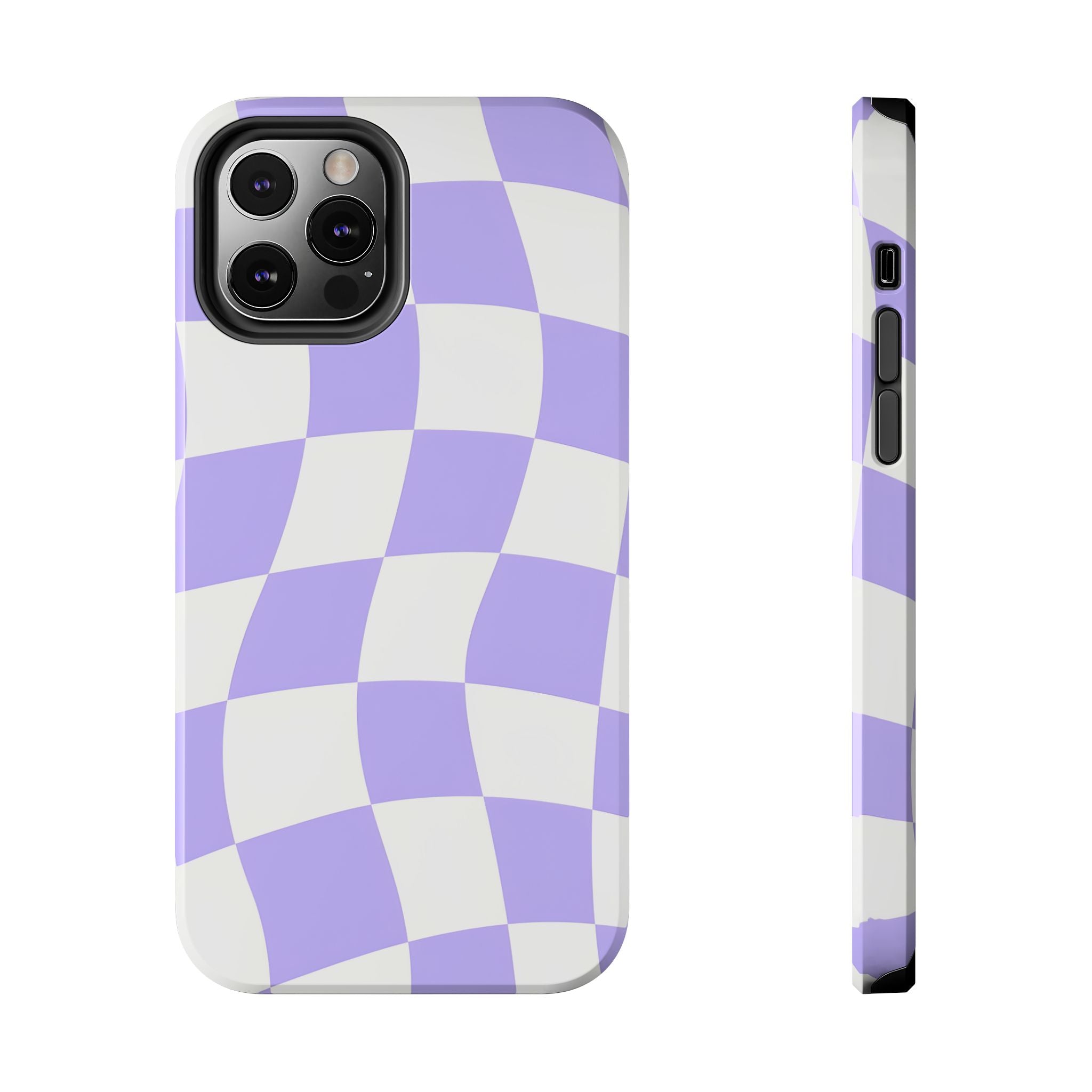 Purple Checkered Tough Phone Case for iPhone and Samsung Galaxy Series