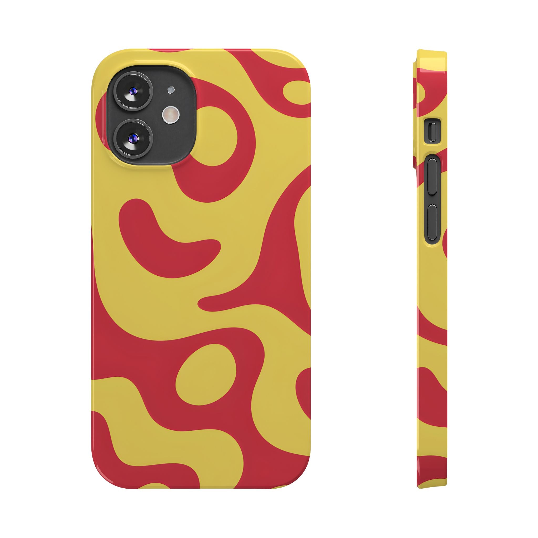 Orange Wavy Pattern Slim Phone Case for iPhone and Samsung Galaxy Series
