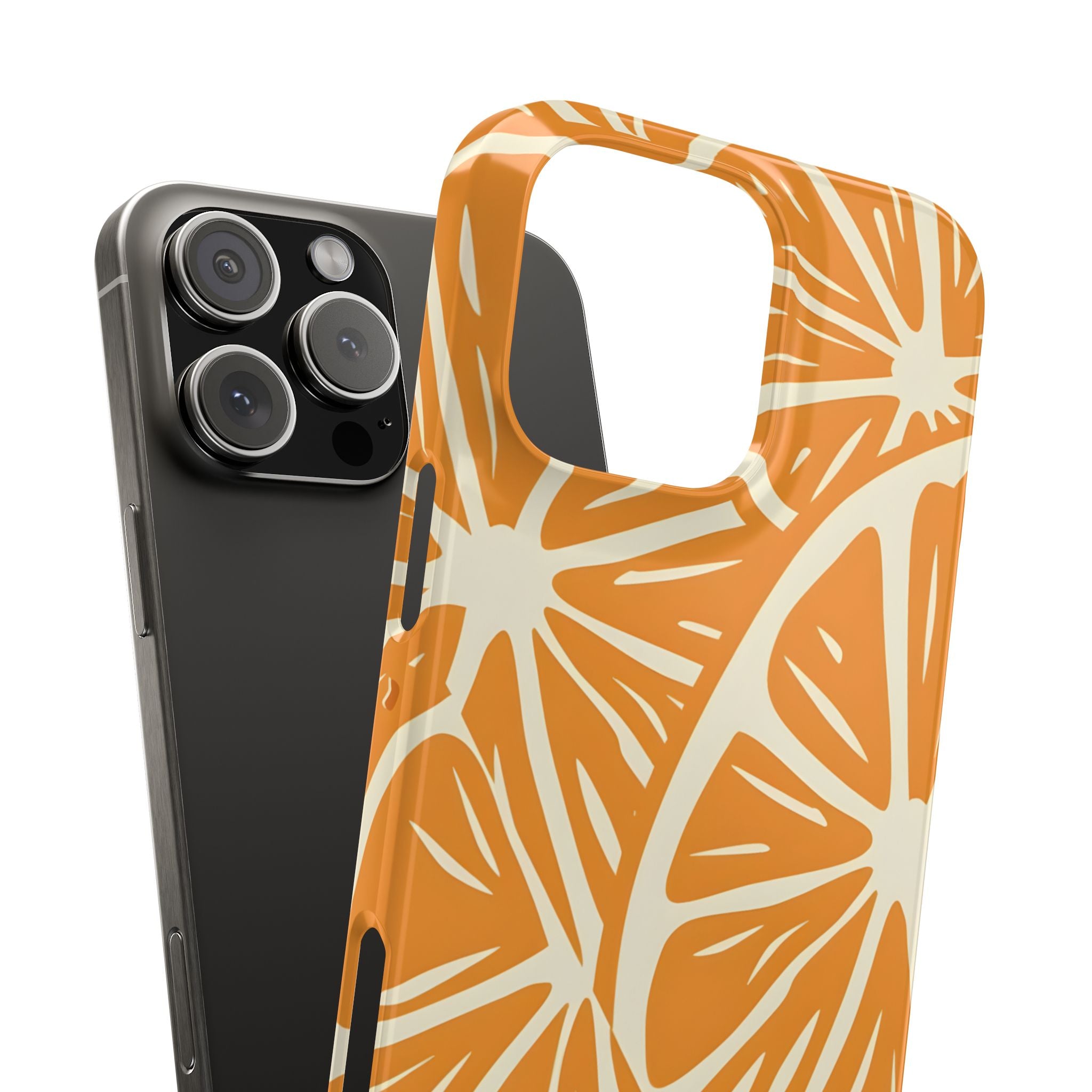 Retro Orange Slices Slim Phone Case for iPhone