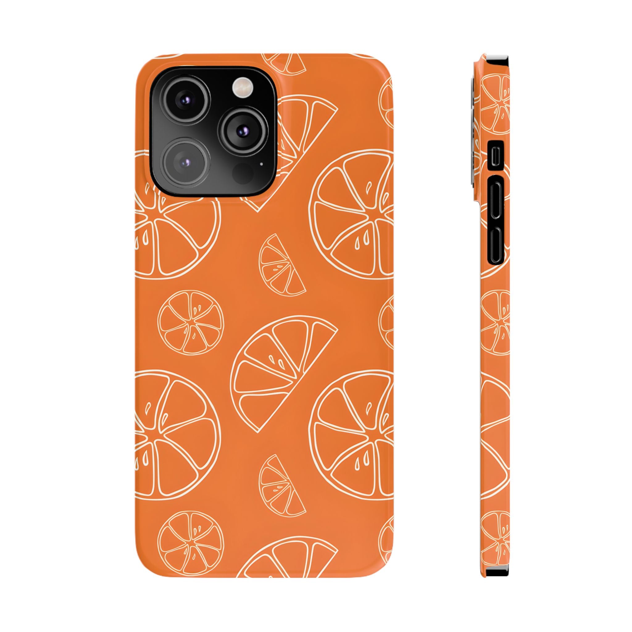 Citrus Orange Slices Slim Phone Case for iPhone