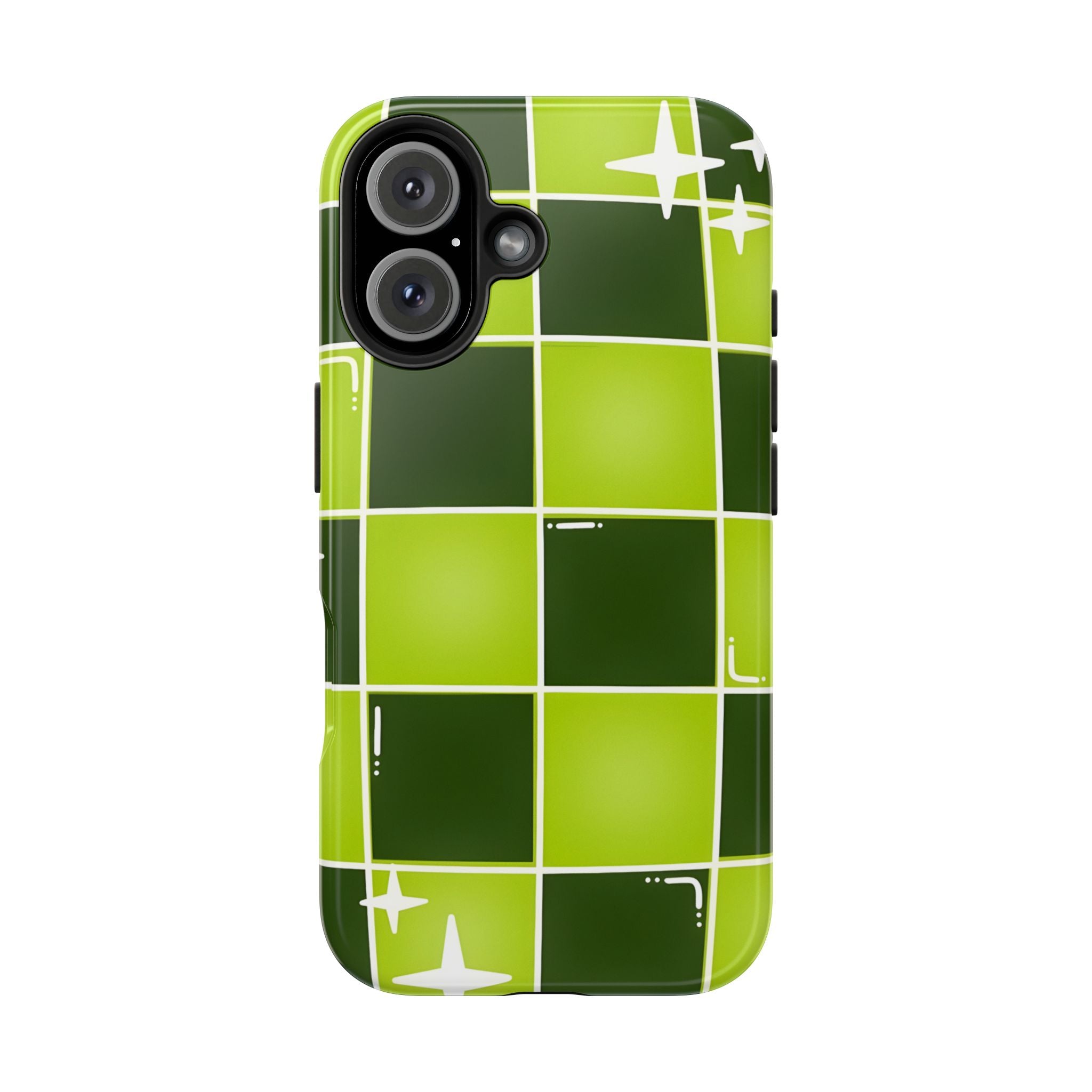 Green Checkered Tough Phone Case for iPhone and Samsung Galaxy Series