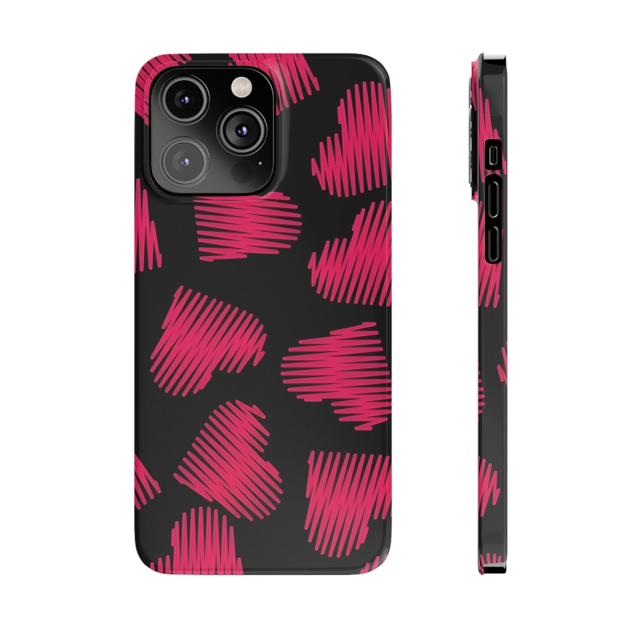 Red Black Heart Phone Case for iPhone
