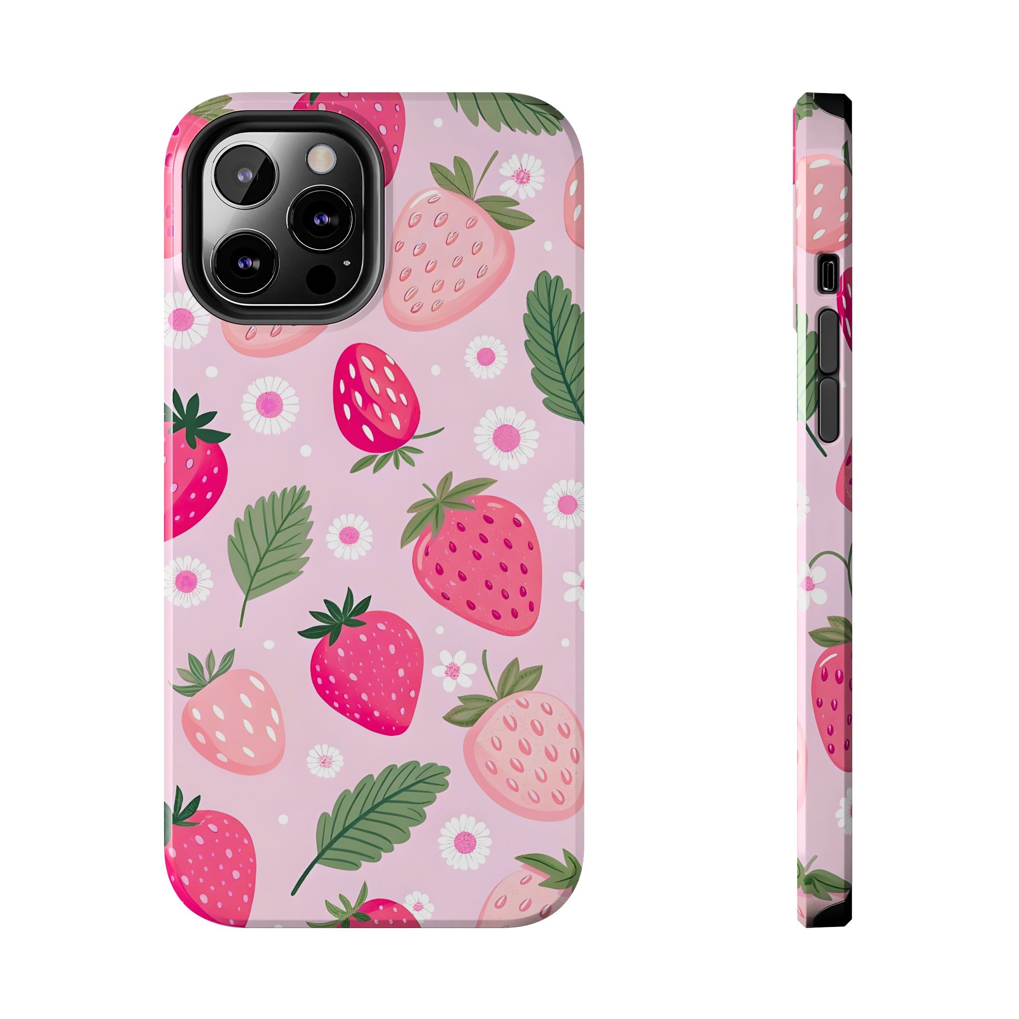 Pink Strawberry Phone Case for iPhone and Samsung Galaxy Series