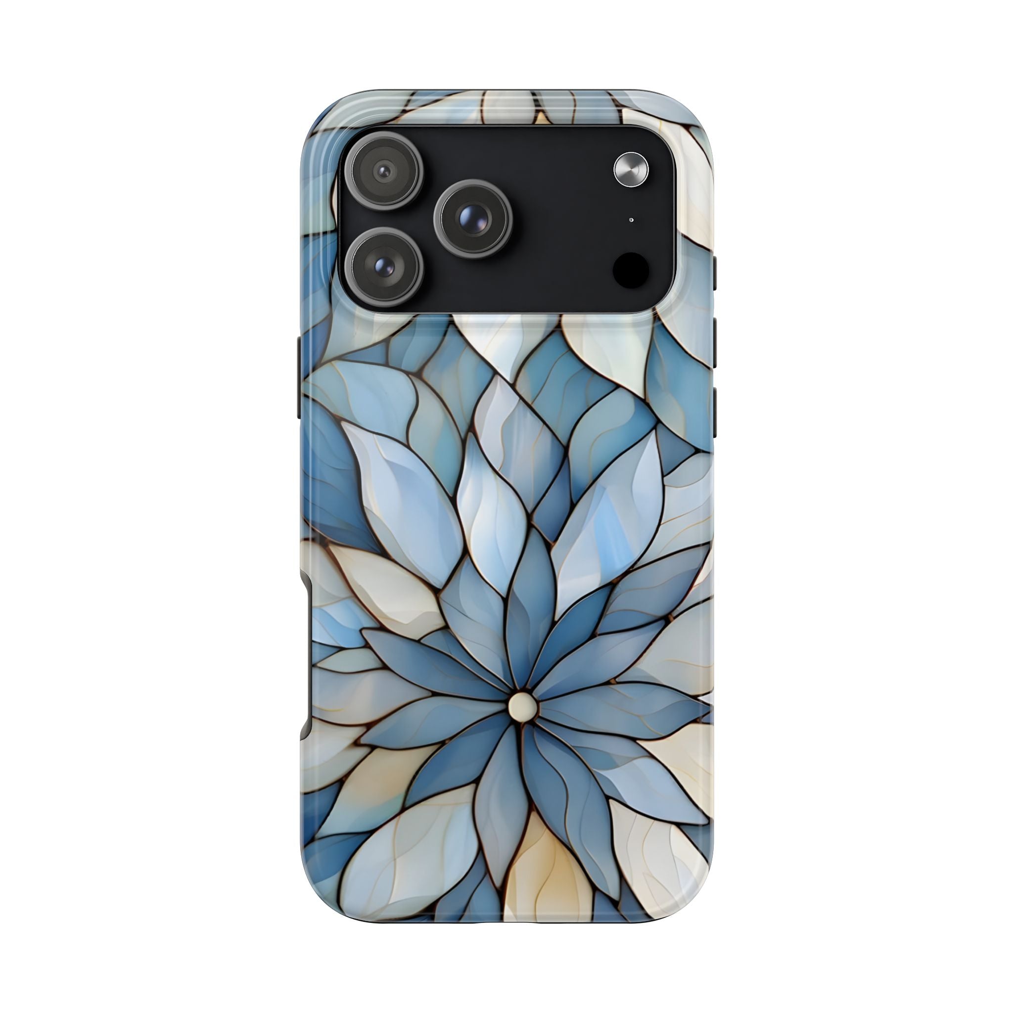 Blue Stained Glass Inspired Phone Case for iPhone and Samsung Galaxy Series