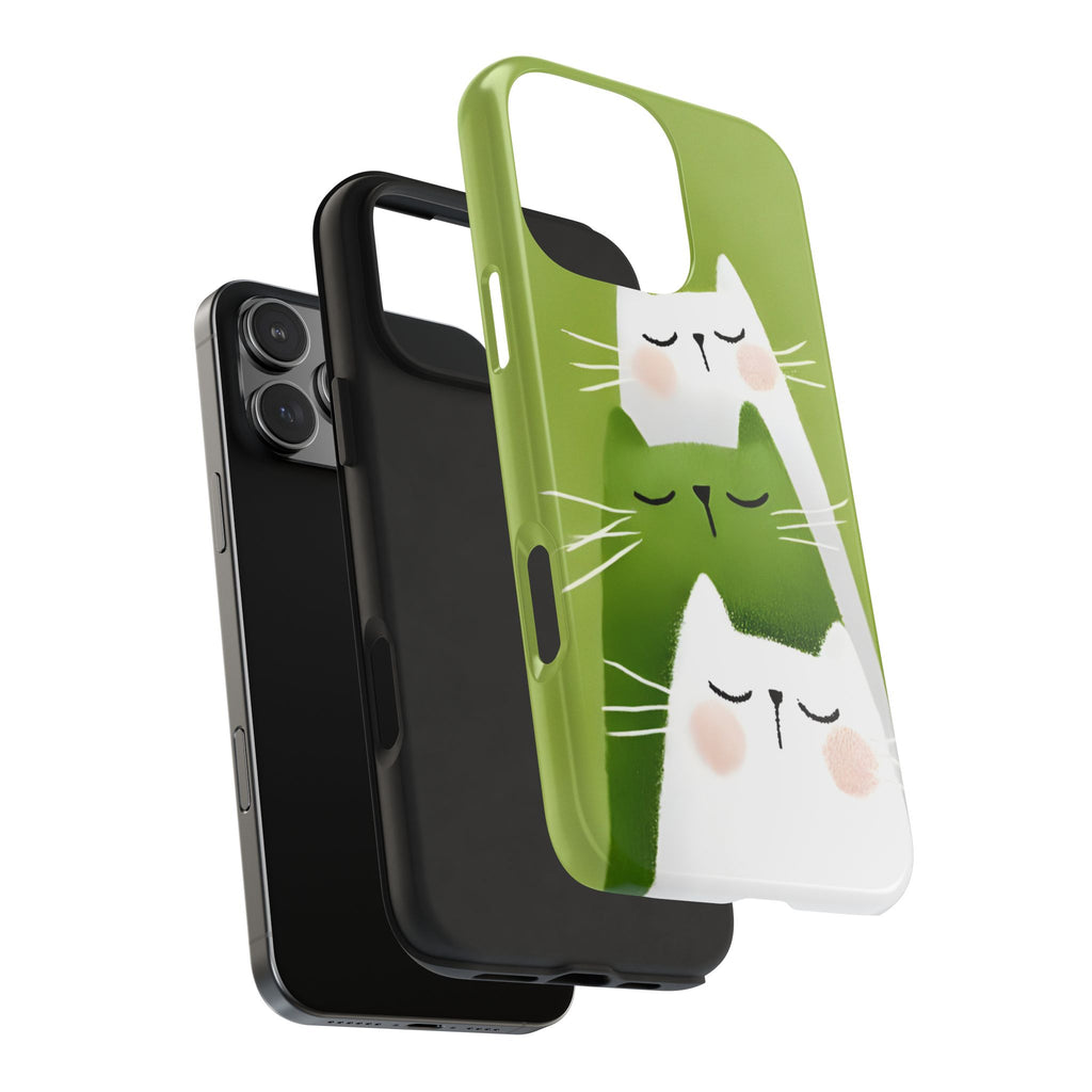 Triplet Cats Tough Phone Case for iPhone and Samsung Galaxy Series