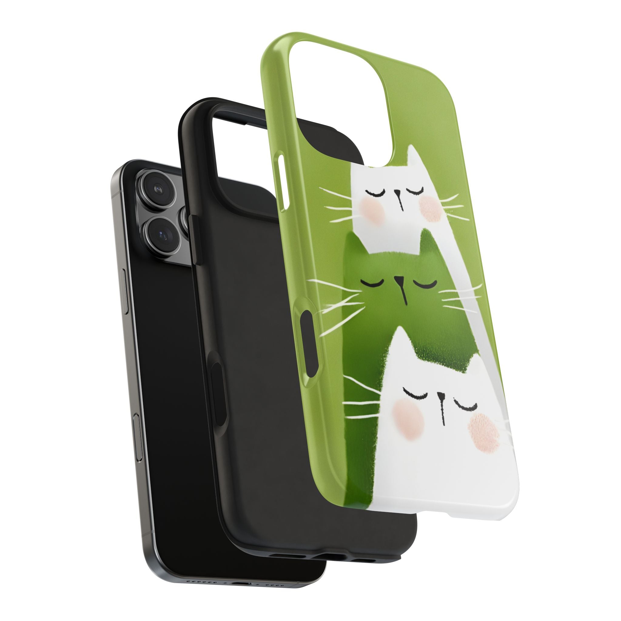 Triplet Cats Tough Phone Case for iPhone and Samsung Galaxy Series