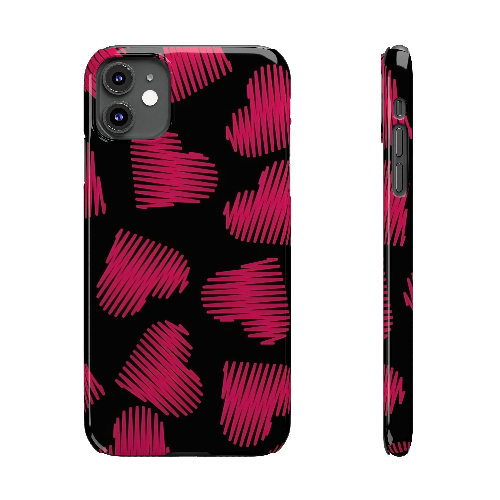 Red Black Heart Phone Case for iPhone