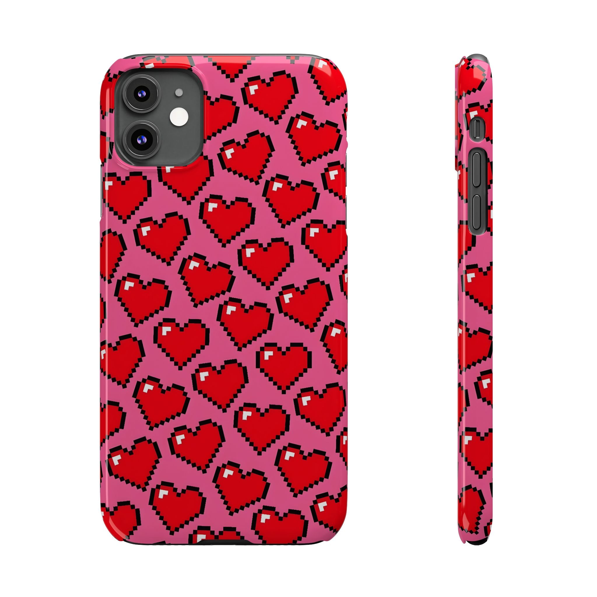 Pixel Hearts Slim Phone Case for iPhone