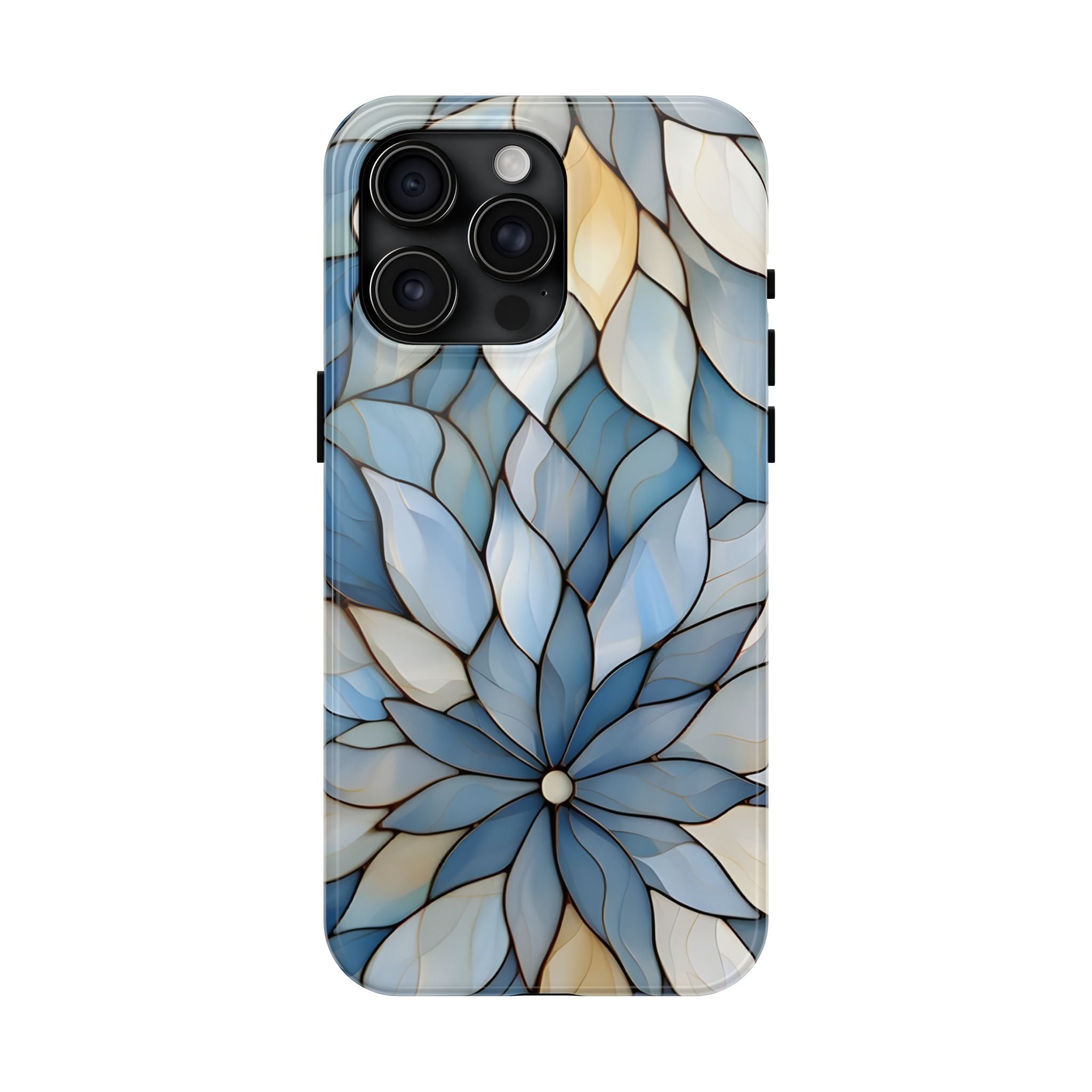Blue Stained Glass Inspired Phone Case for iPhone and Samsung Galaxy Series