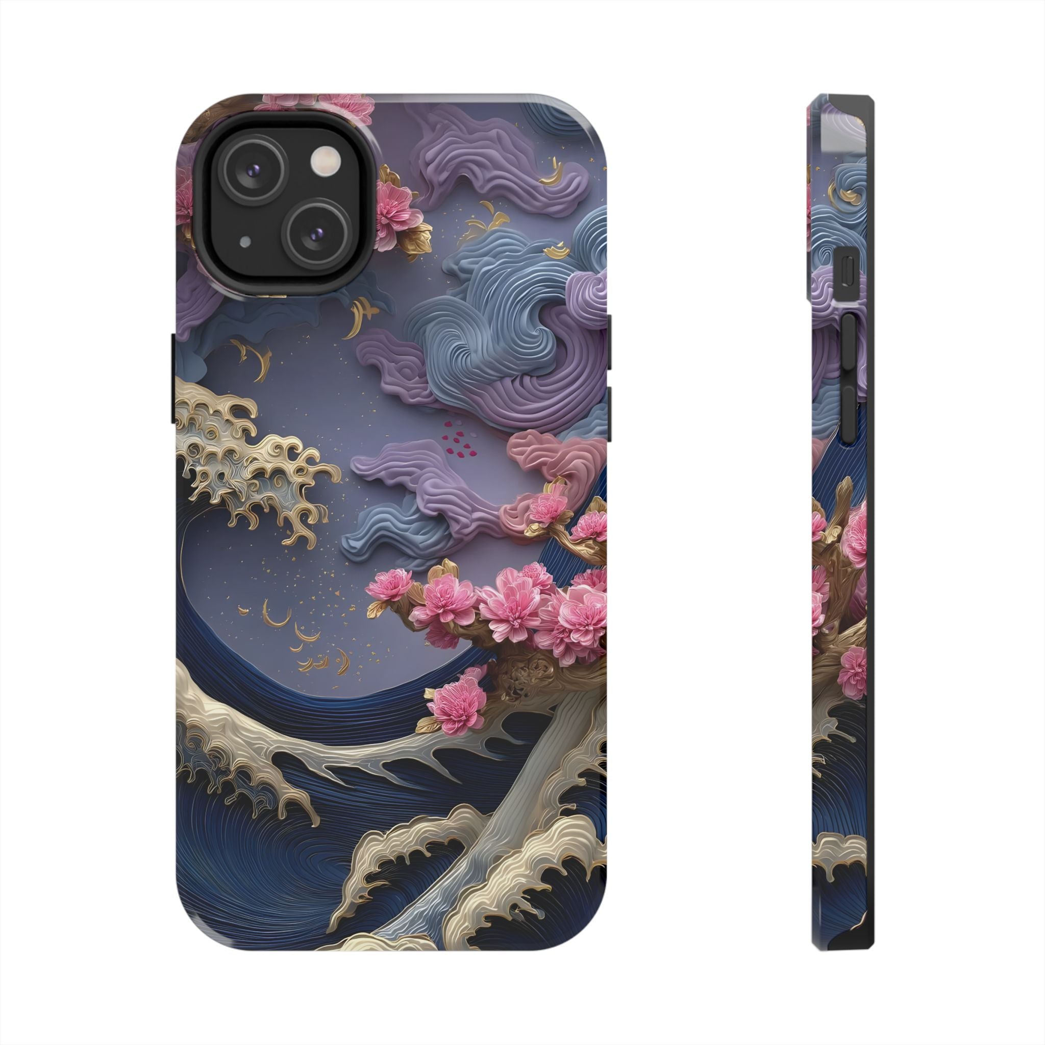 Japanese Waves and Cherry Blossoms Phone Case for iPhone and Samsung Galaxy Series