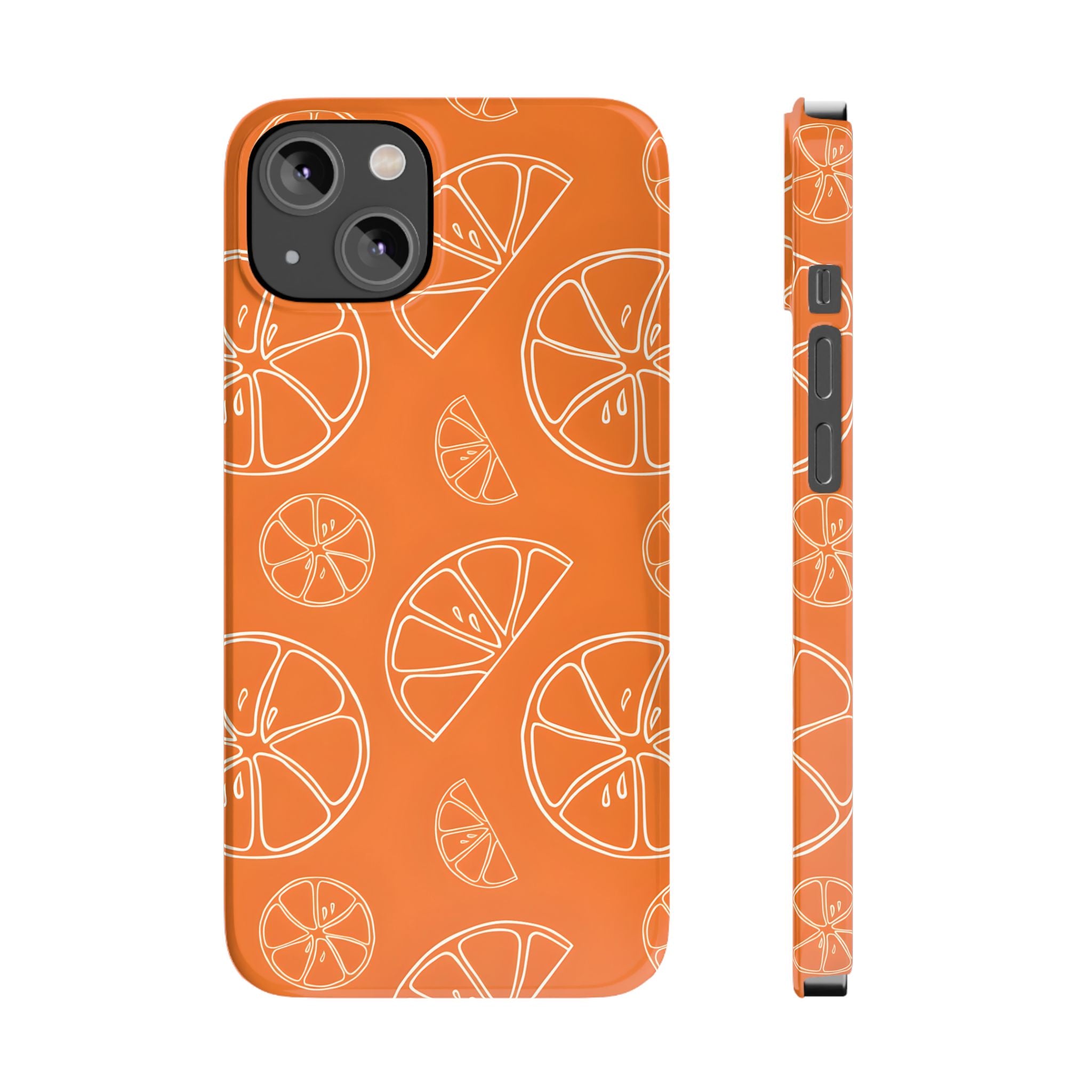 Citrus Orange Slices Slim Phone Case for iPhone