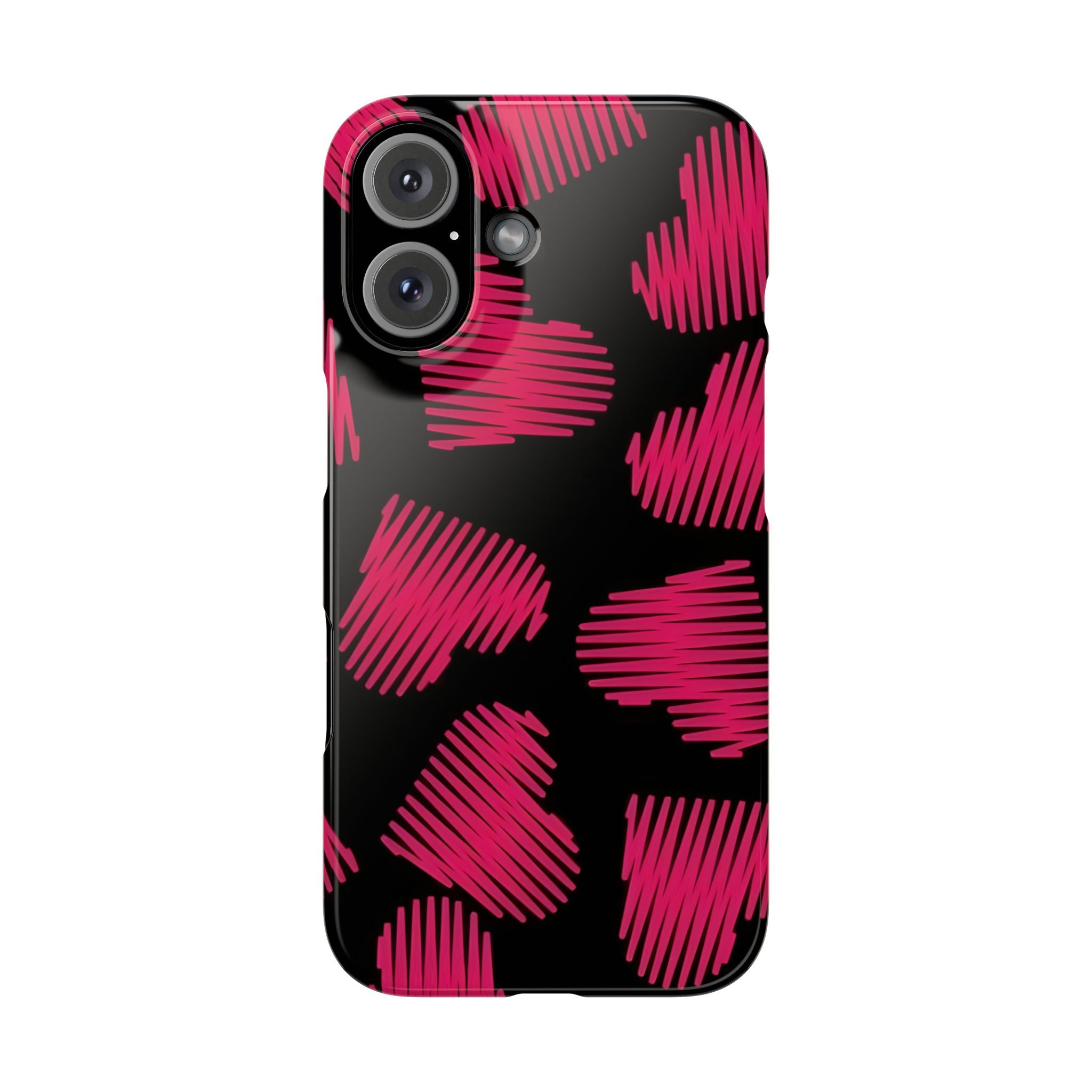 Red Black Heart Phone Case for iPhone