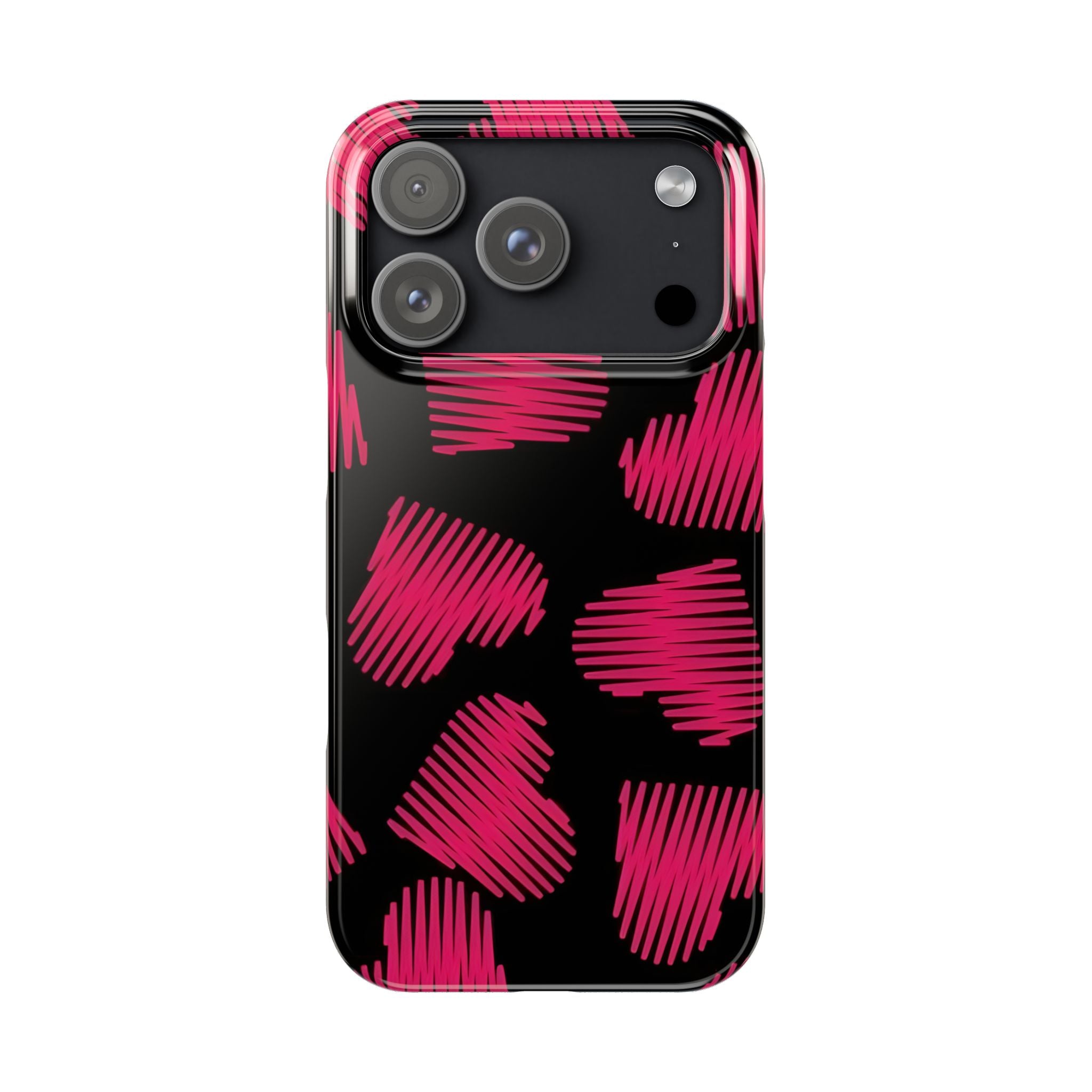 Red Black Heart Phone Case for iPhone