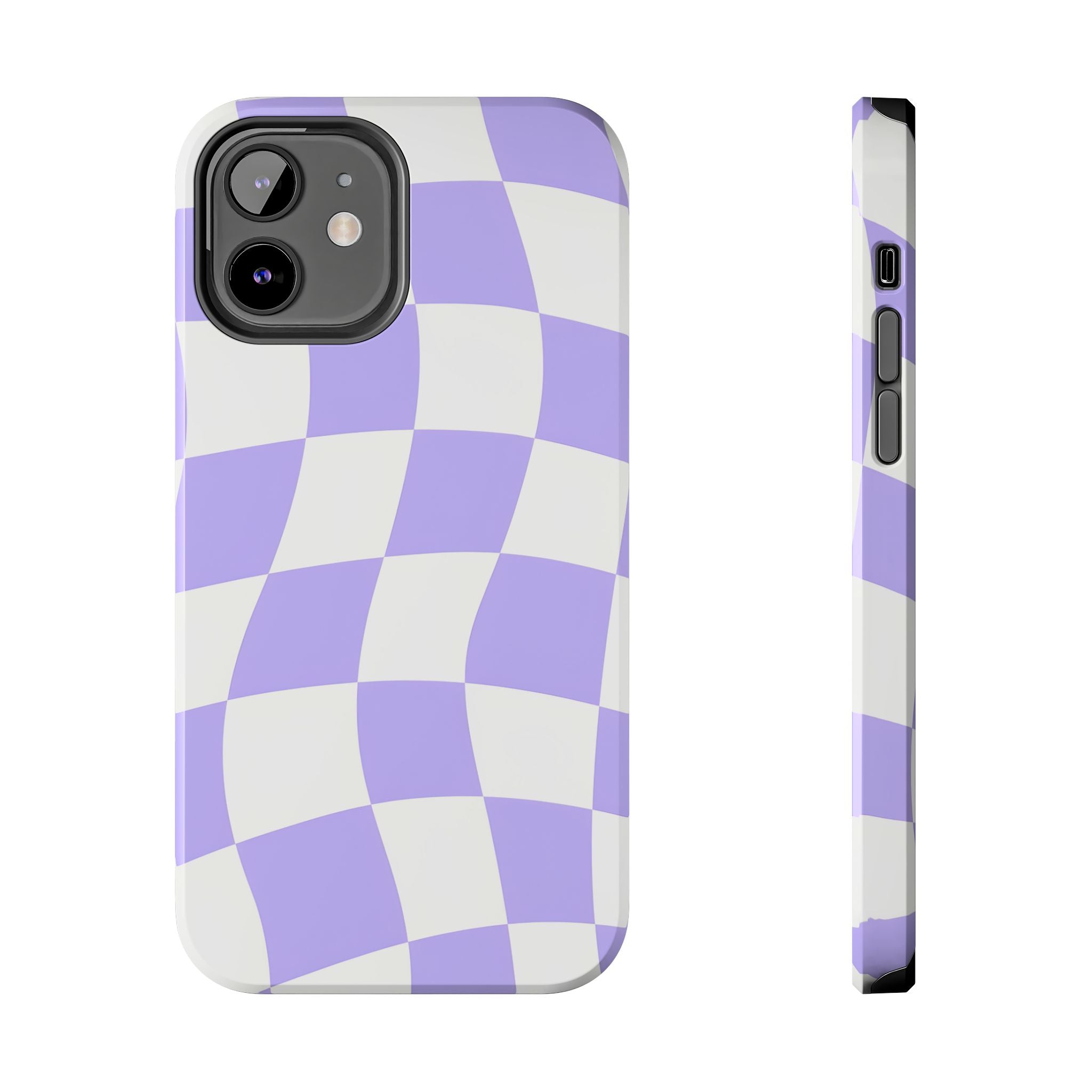Purple Checkered Tough Phone Case for iPhone and Samsung Galaxy Series