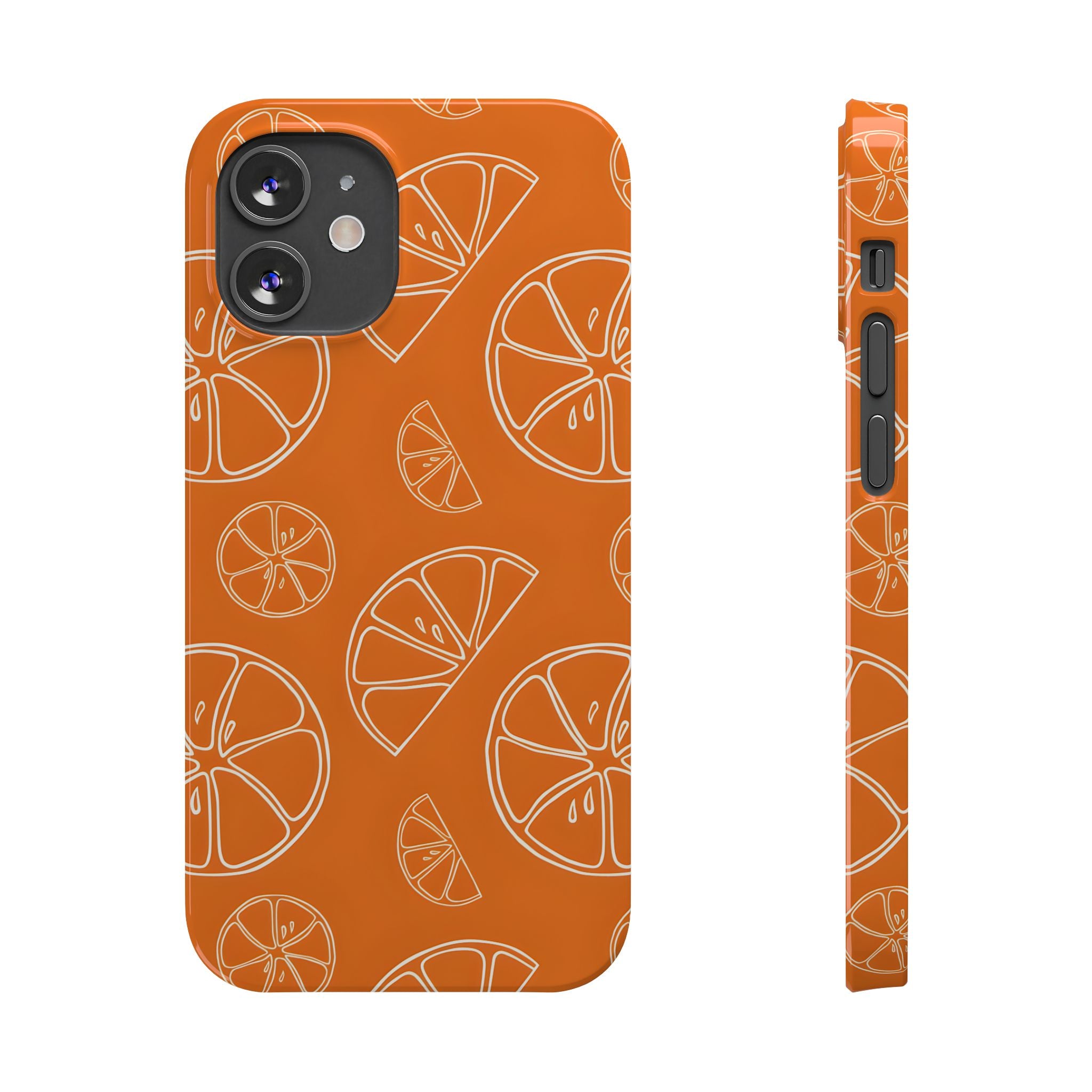 Citrus Orange Slices Slim Phone Case for iPhone