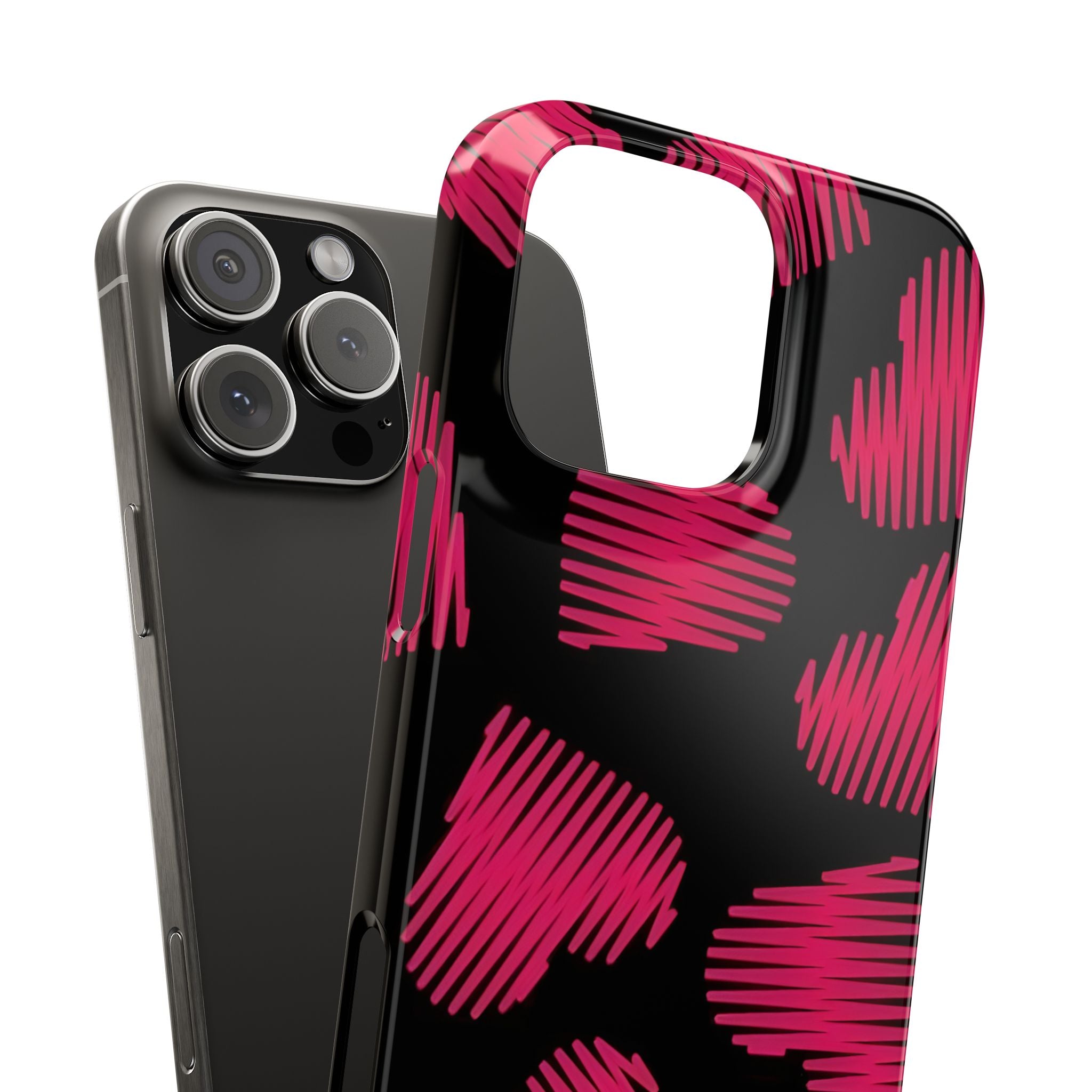 Red Black Heart Phone Case for iPhone