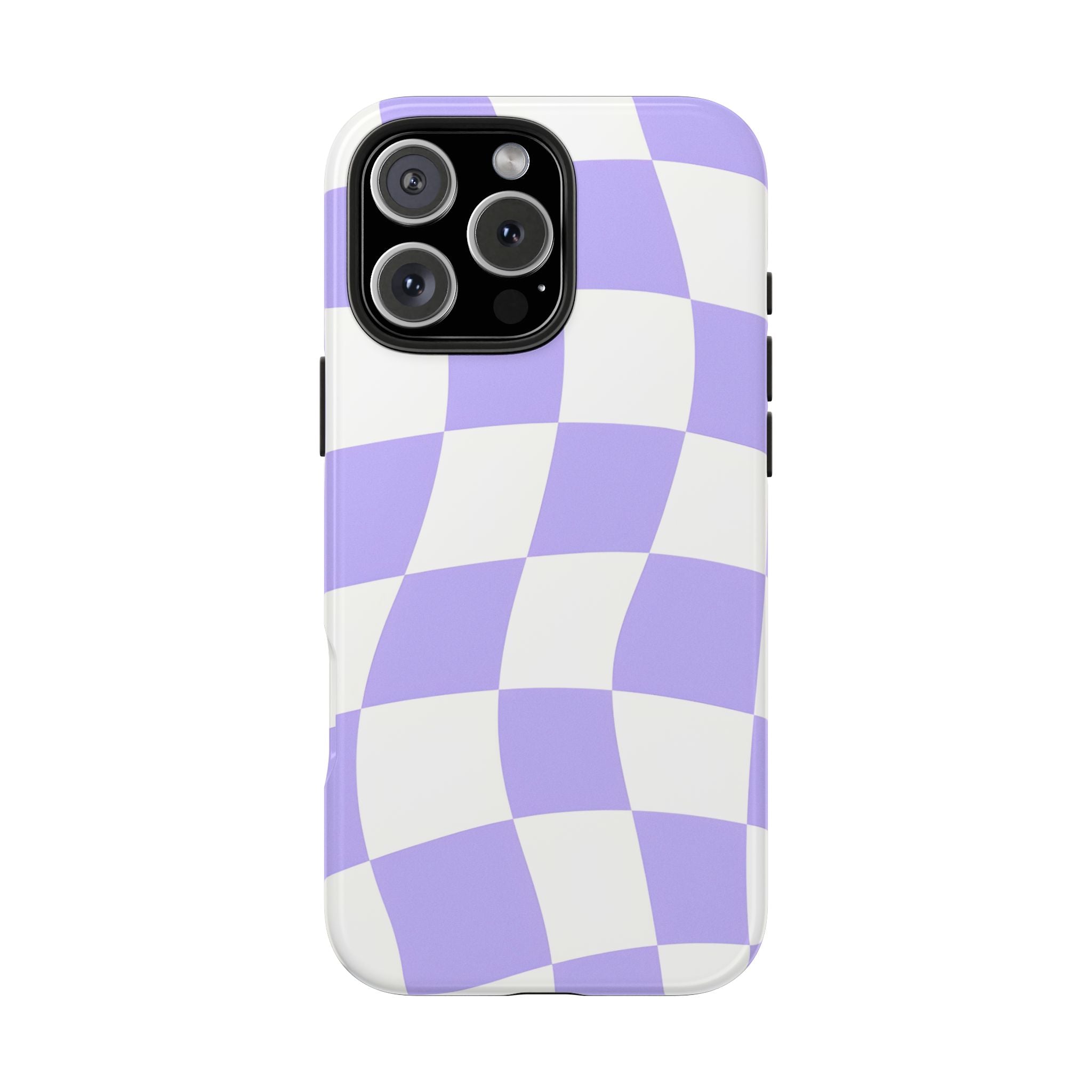 Purple Checkered Tough Phone Case for iPhone and Samsung Galaxy Series
