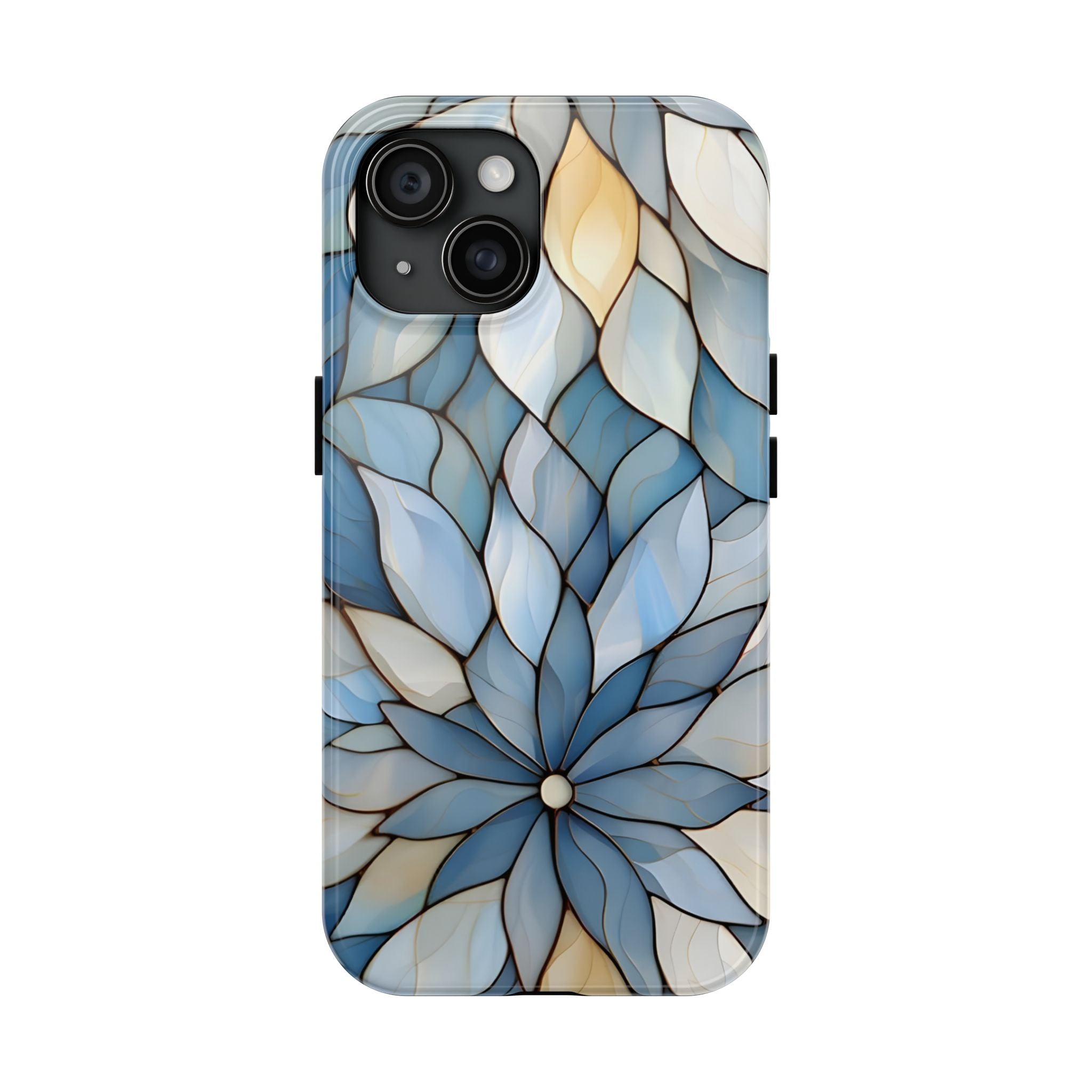 Blue Stained Glass Inspired Phone Case for iPhone and Samsung Galaxy Series
