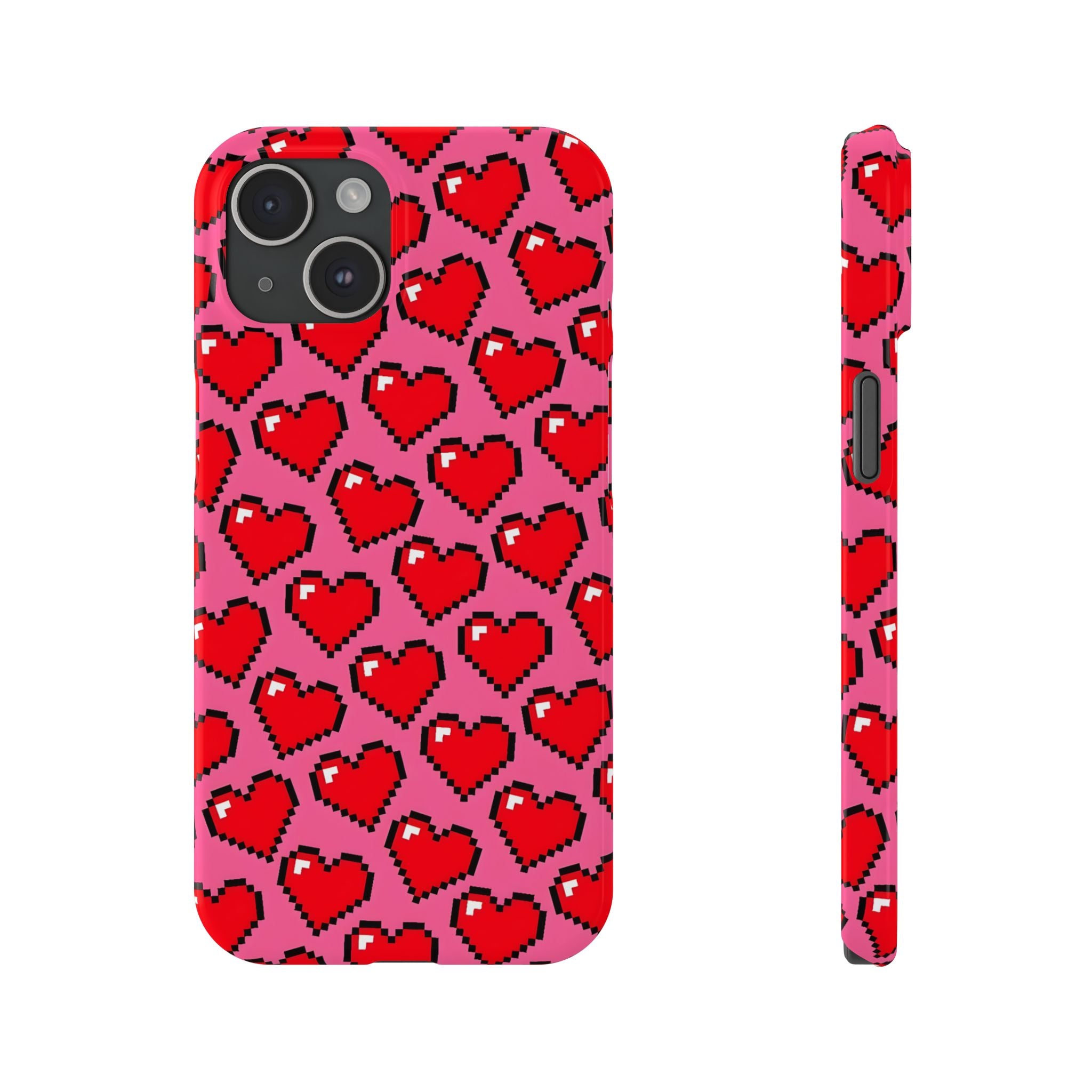 Pixel Hearts Slim Phone Case for iPhone