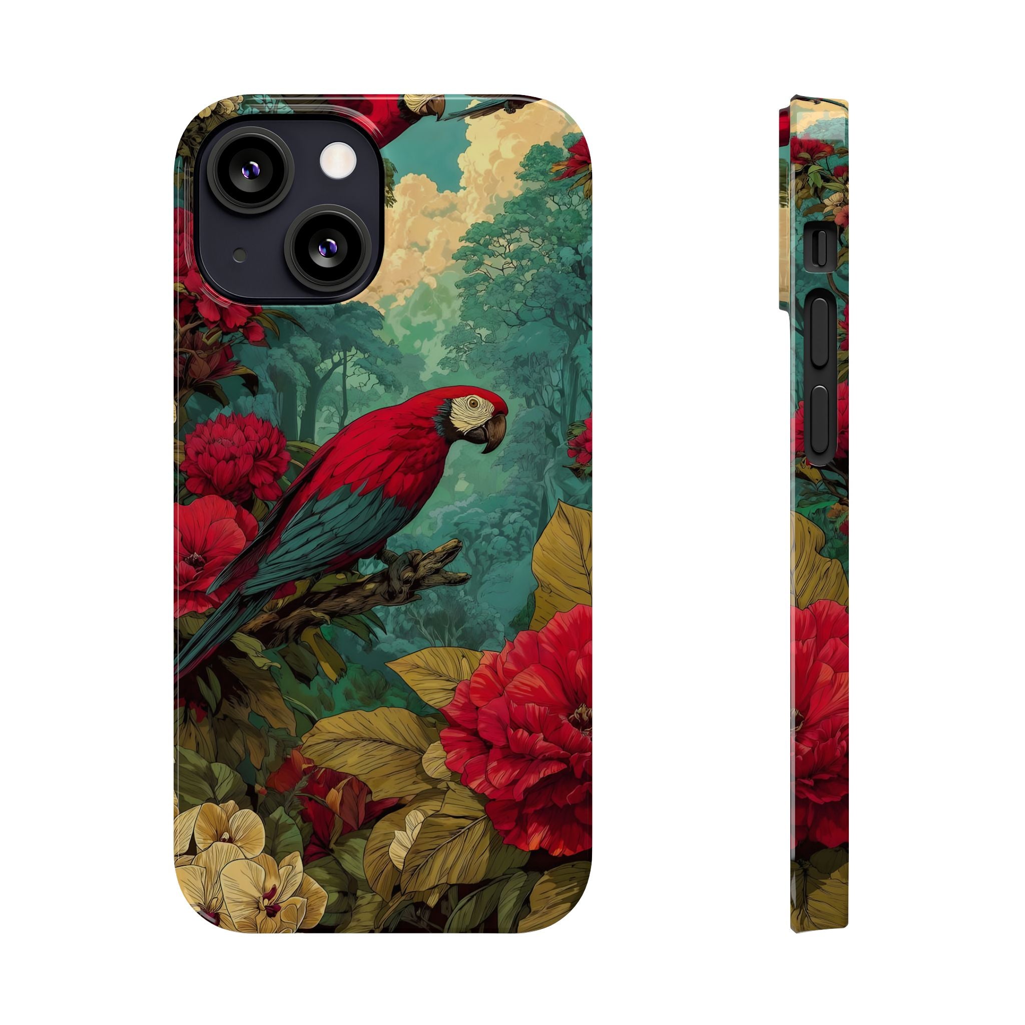 Parrot Bird Animal Motif Slim Phone Case for iPhone