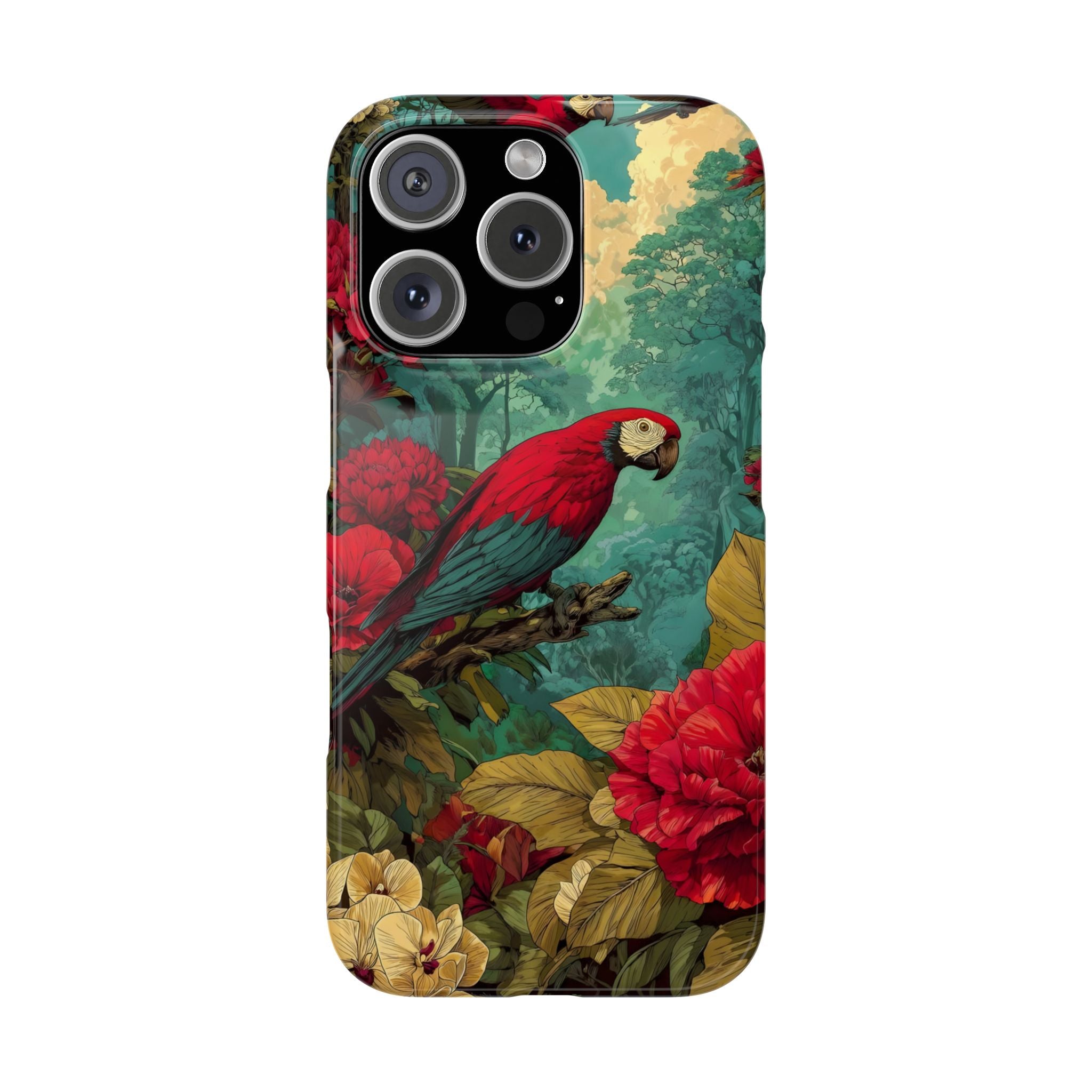 Parrot Bird Animal Motif Slim Phone Case for iPhone