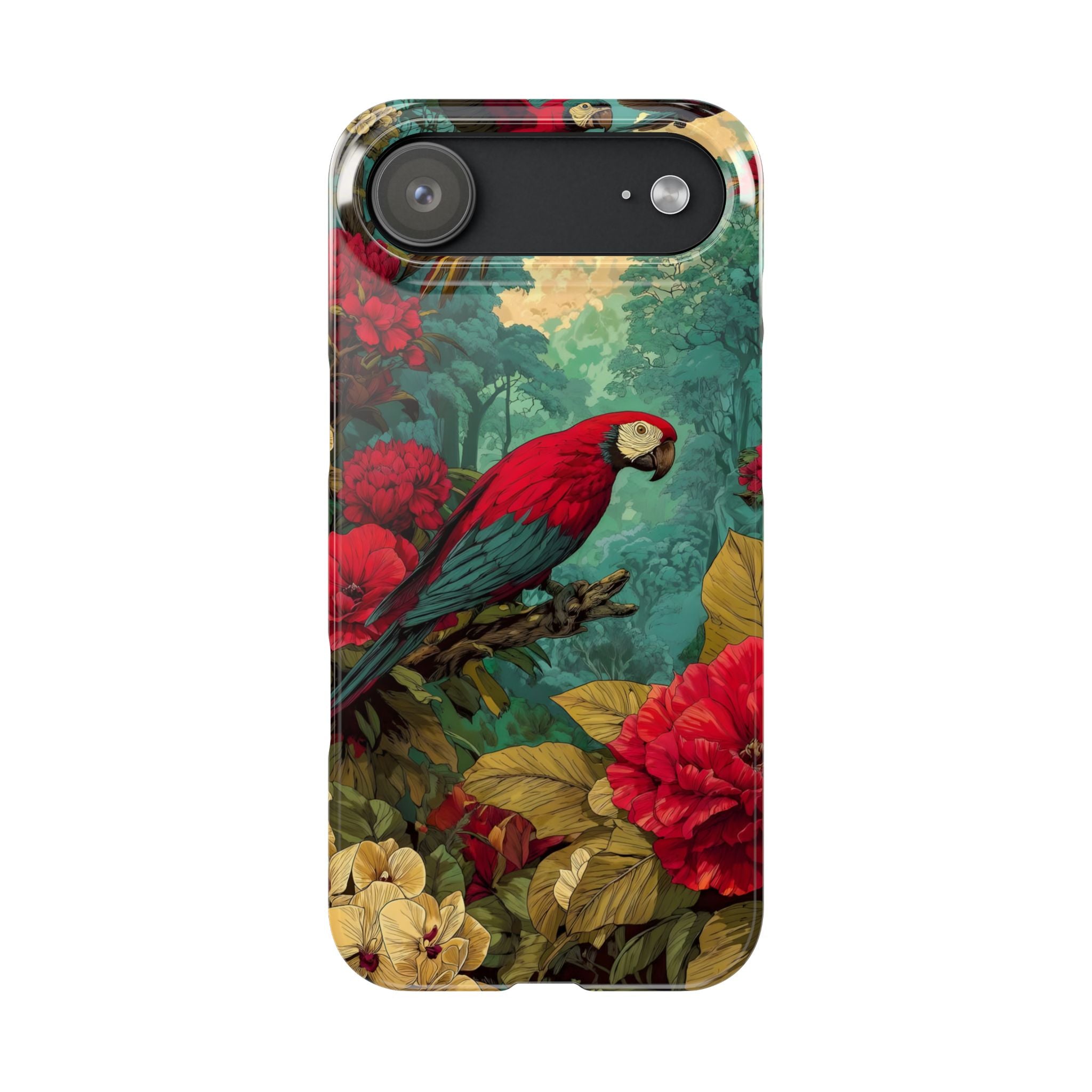 Parrot Bird Animal Motif Slim Phone Case for iPhone