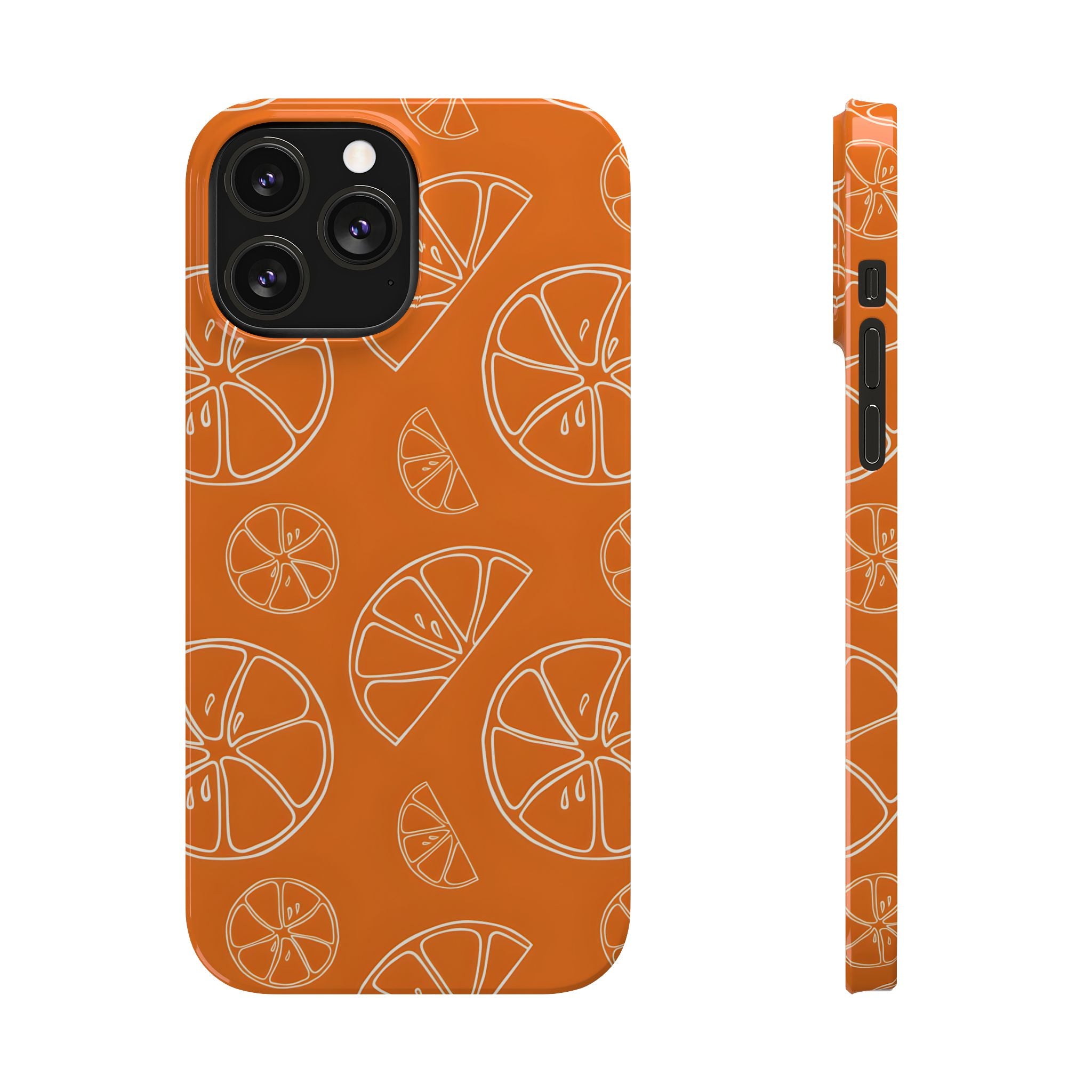 Citrus Orange Slices Slim Phone Case for iPhone