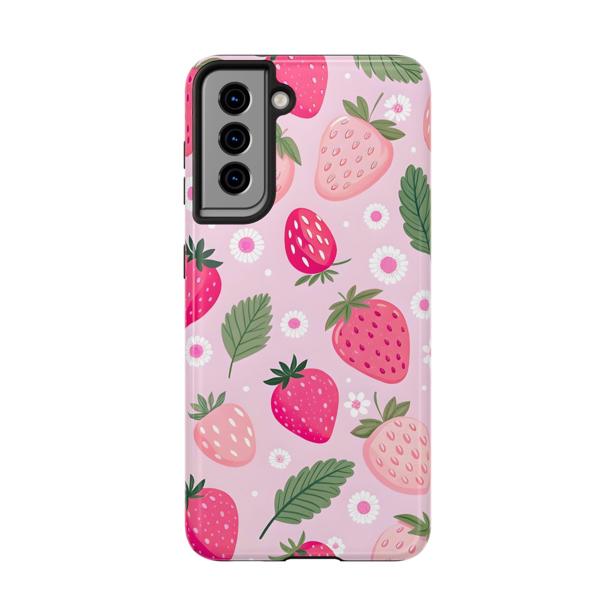 Pink Strawberry Phone Case for iPhone and Samsung Galaxy Series