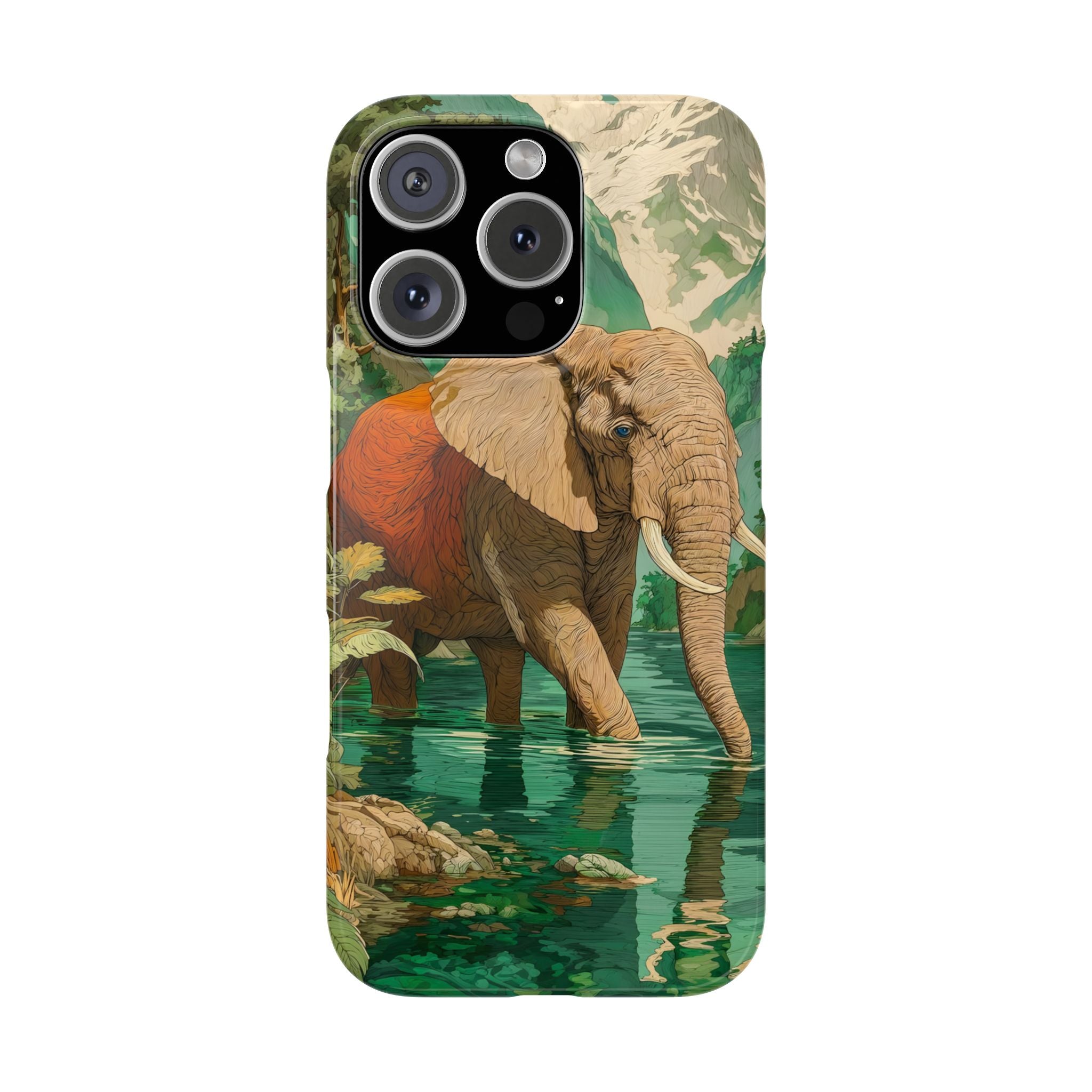 Elephant Animal Motif Slim Phone Case for iPhone