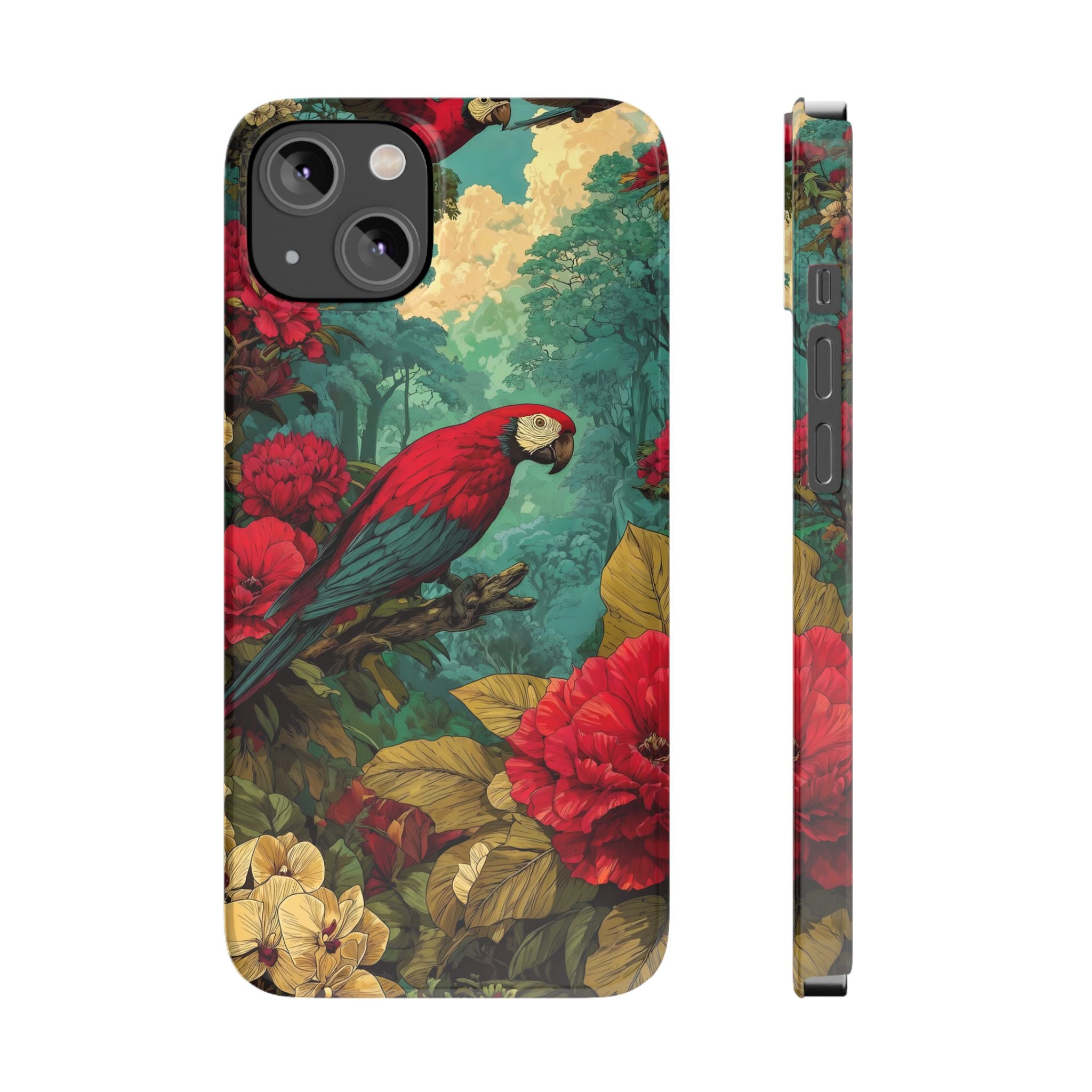 Parrot Bird Animal Motif Slim Phone Case for iPhone