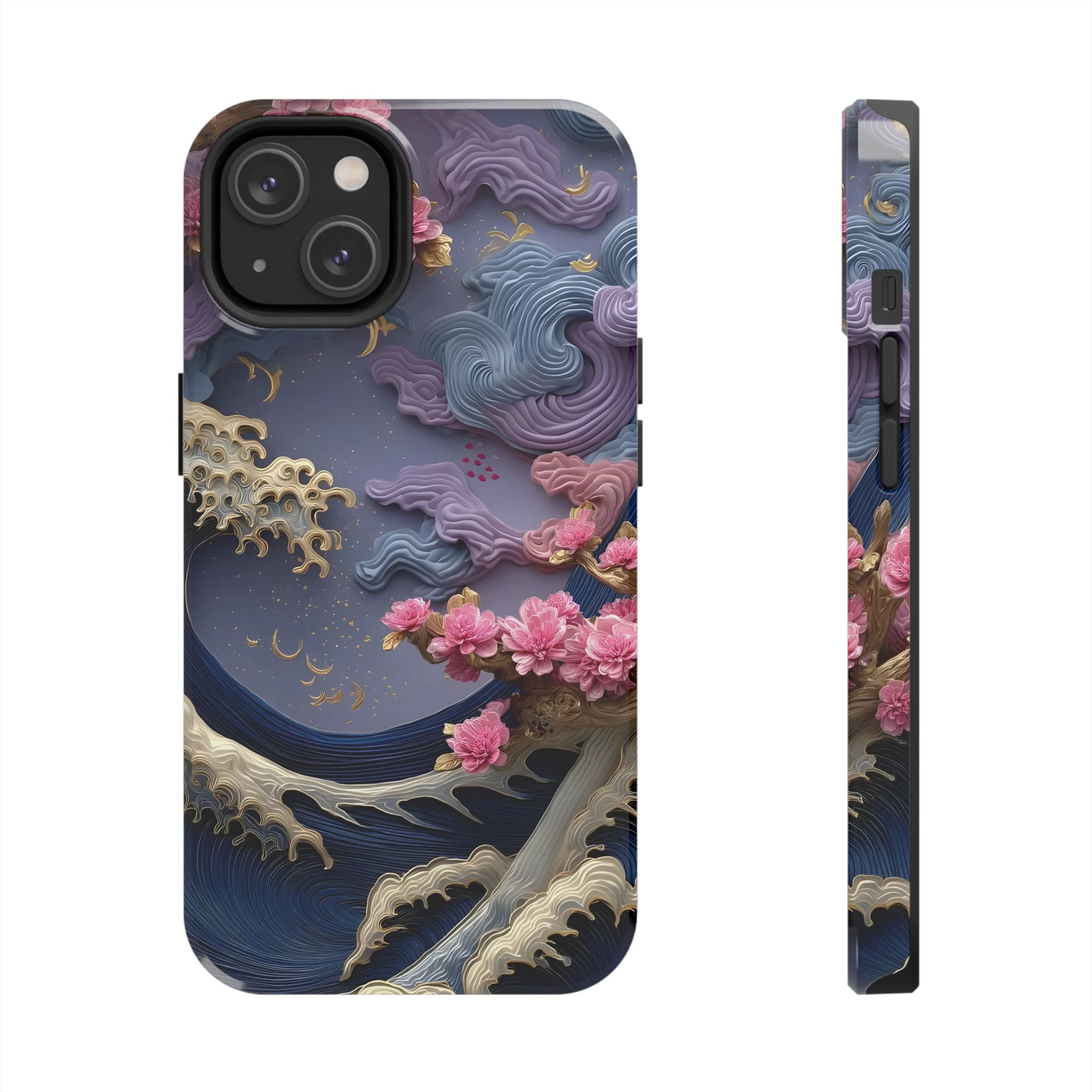Japanese Waves and Cherry Blossoms Phone Case for iPhone and Samsung Galaxy Series