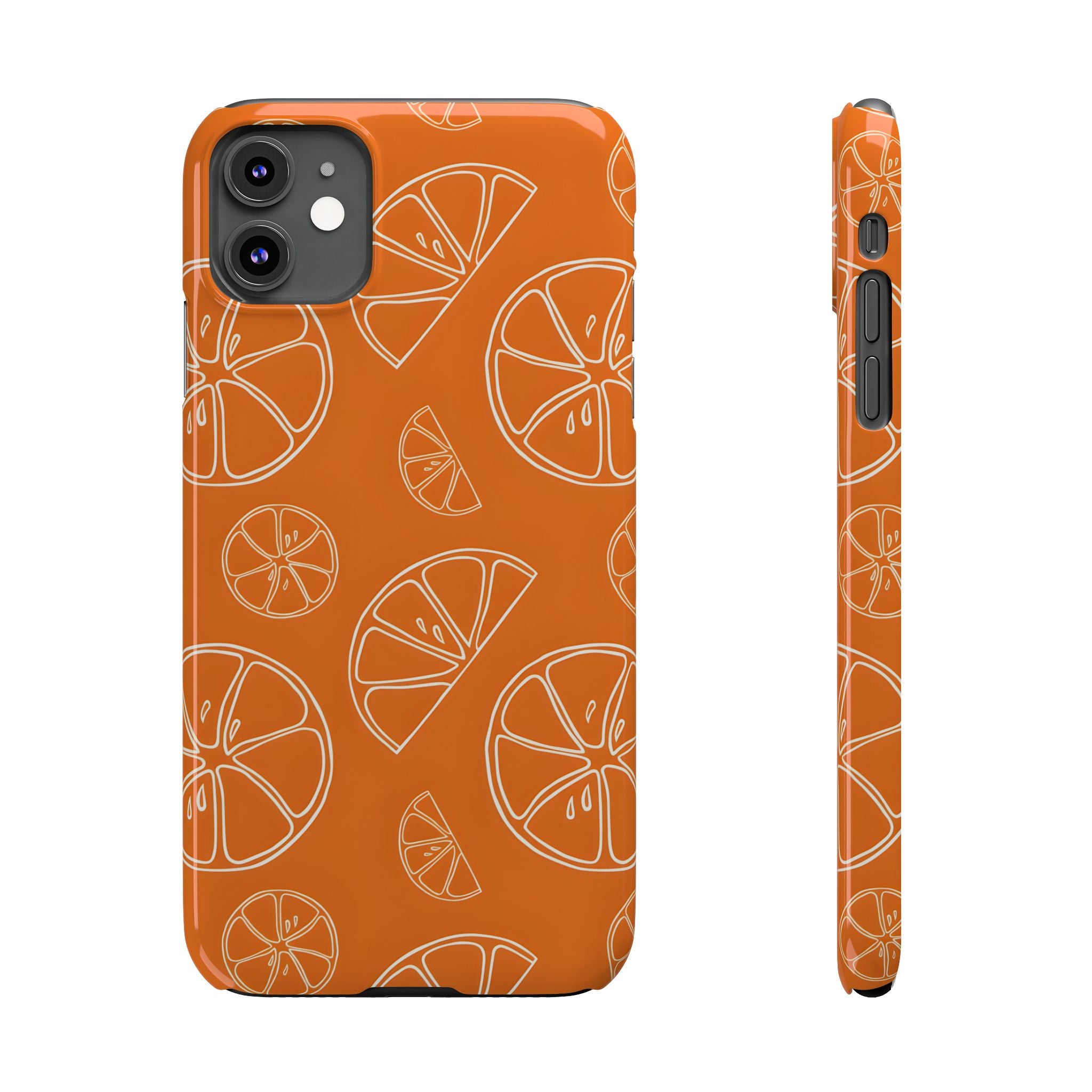Citrus Orange Slices Slim Phone Case for iPhone
