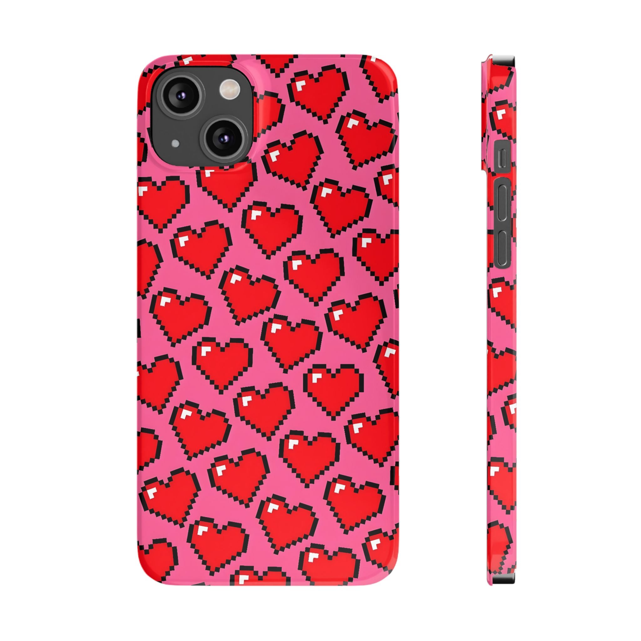 Pixel Hearts Slim Phone Case for iPhone