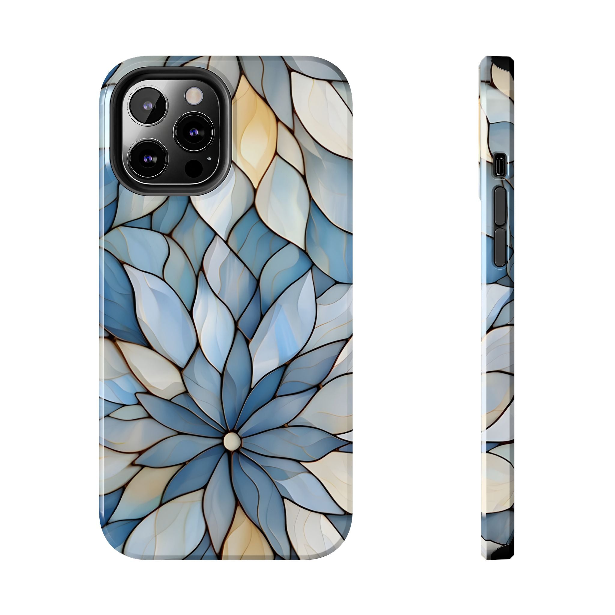 Blue Stained Glass Inspired Phone Case for iPhone and Samsung Galaxy Series