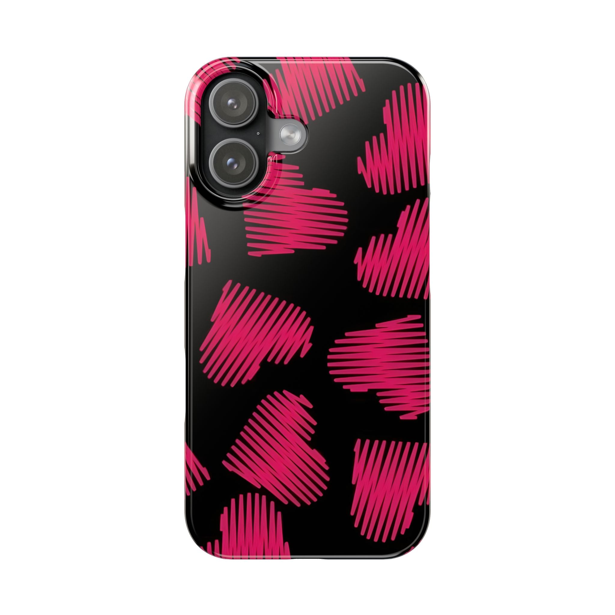 Red Black Heart Phone Case for iPhone