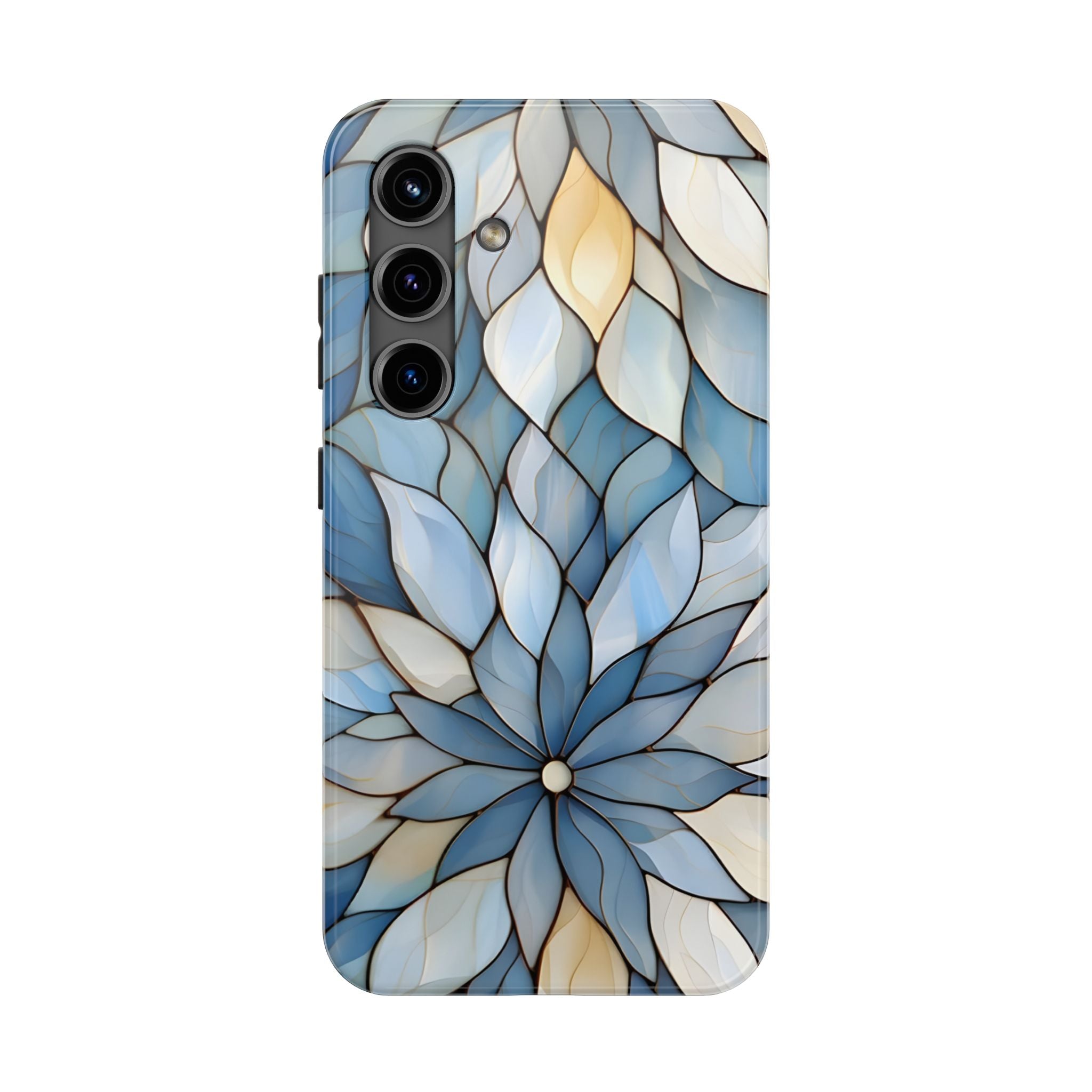 Blue Stained Glass Inspired Phone Case for iPhone and Samsung Galaxy Series