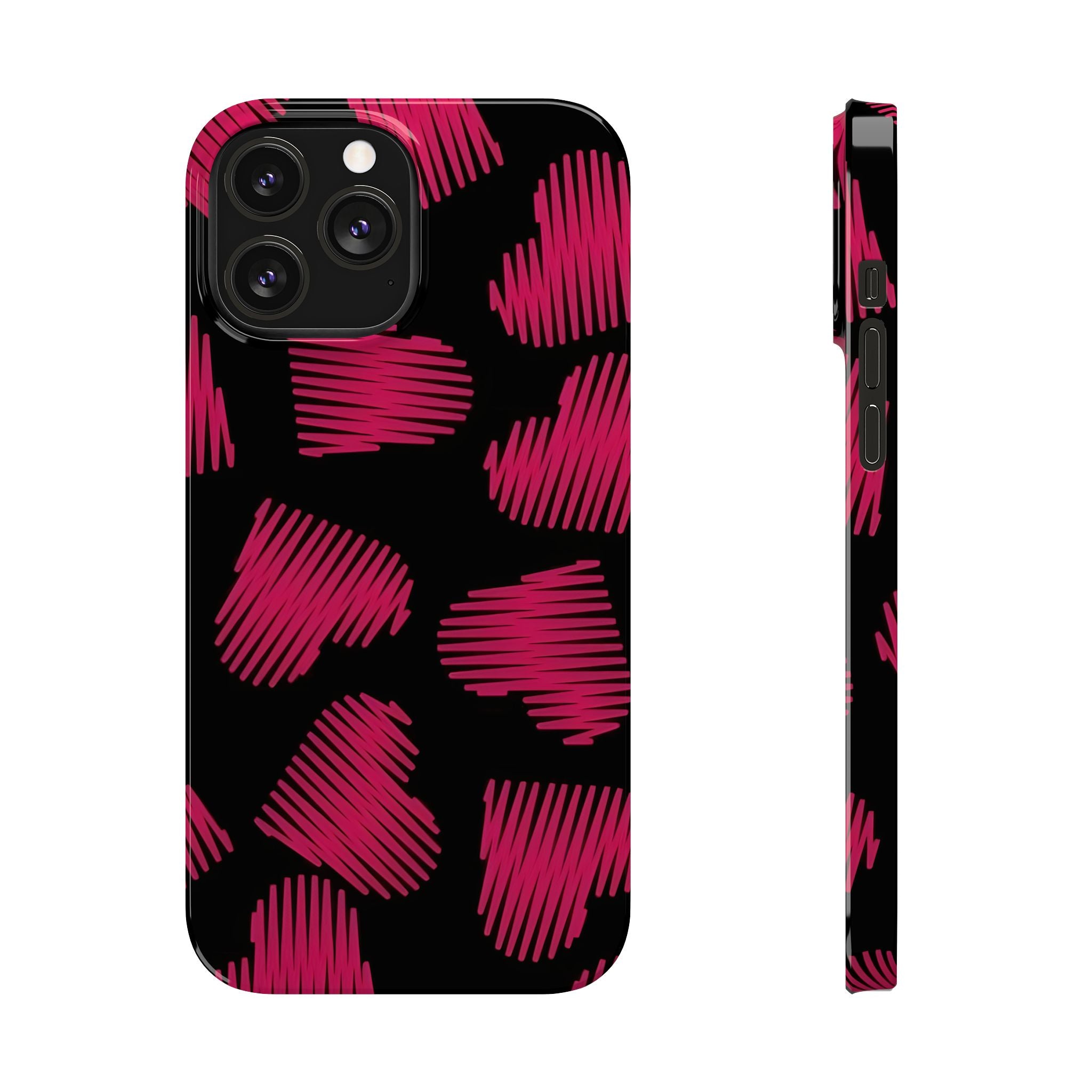 Red Black Heart Phone Case for iPhone