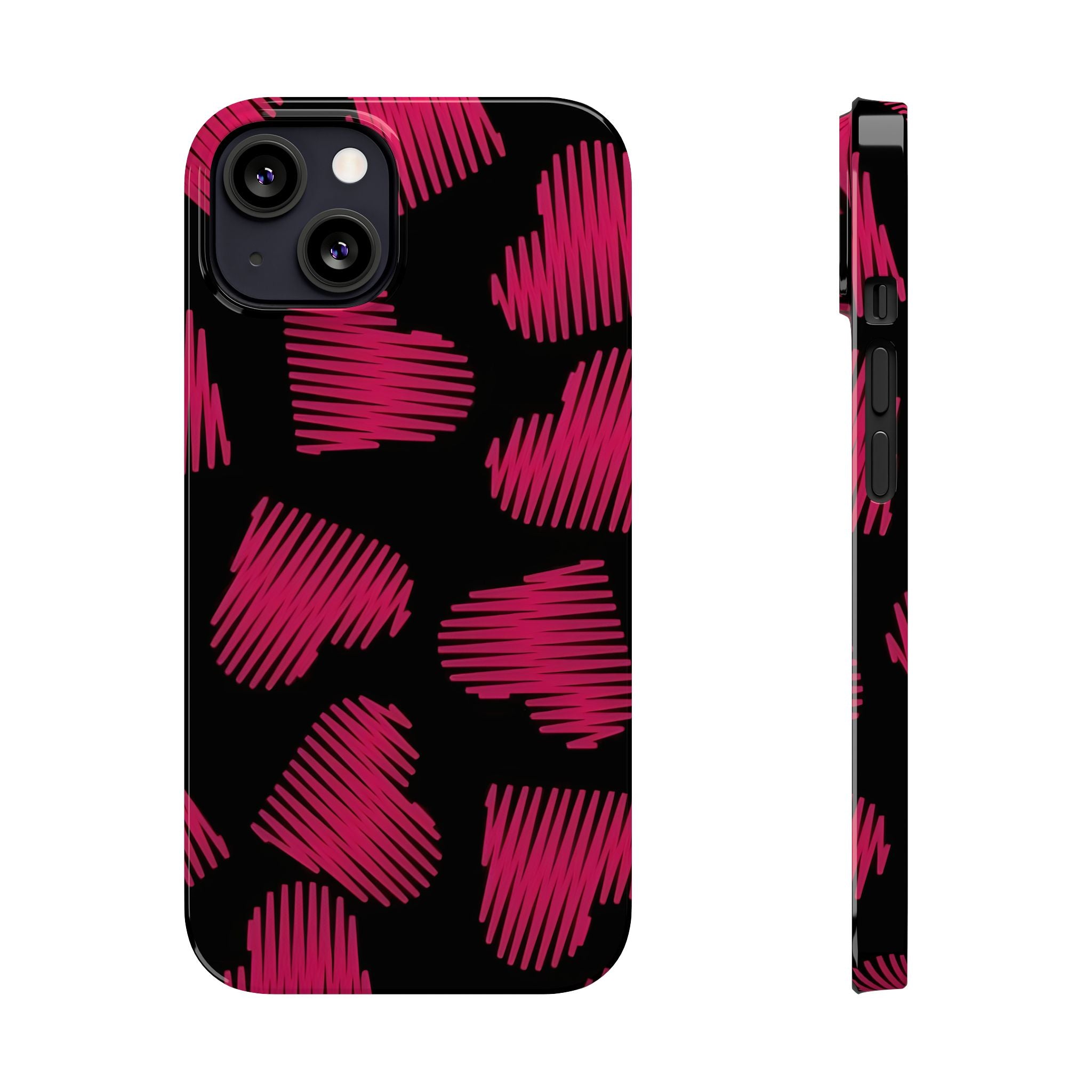 Red Black Heart Phone Case for iPhone