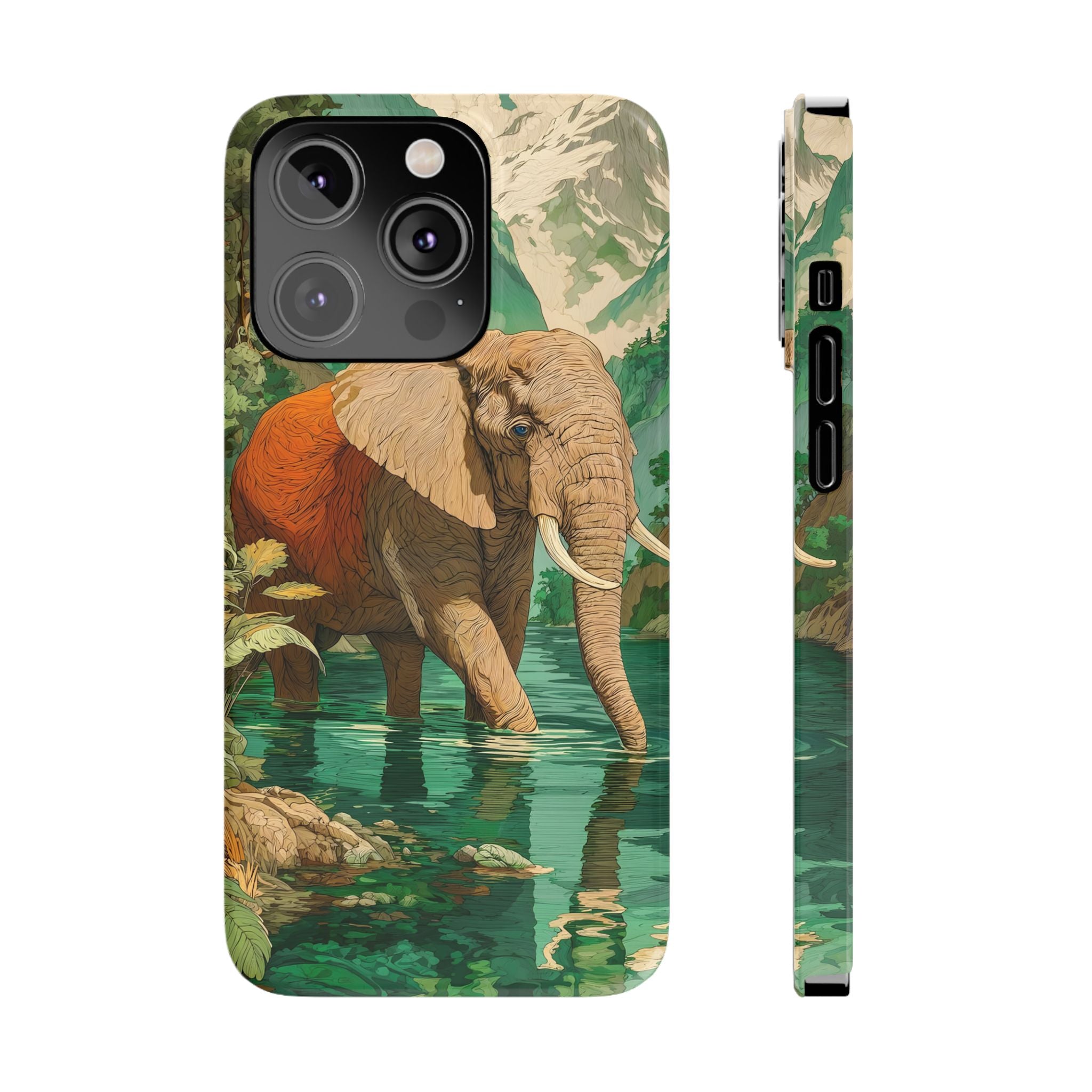 Elephant Animal Motif Slim Phone Case for iPhone