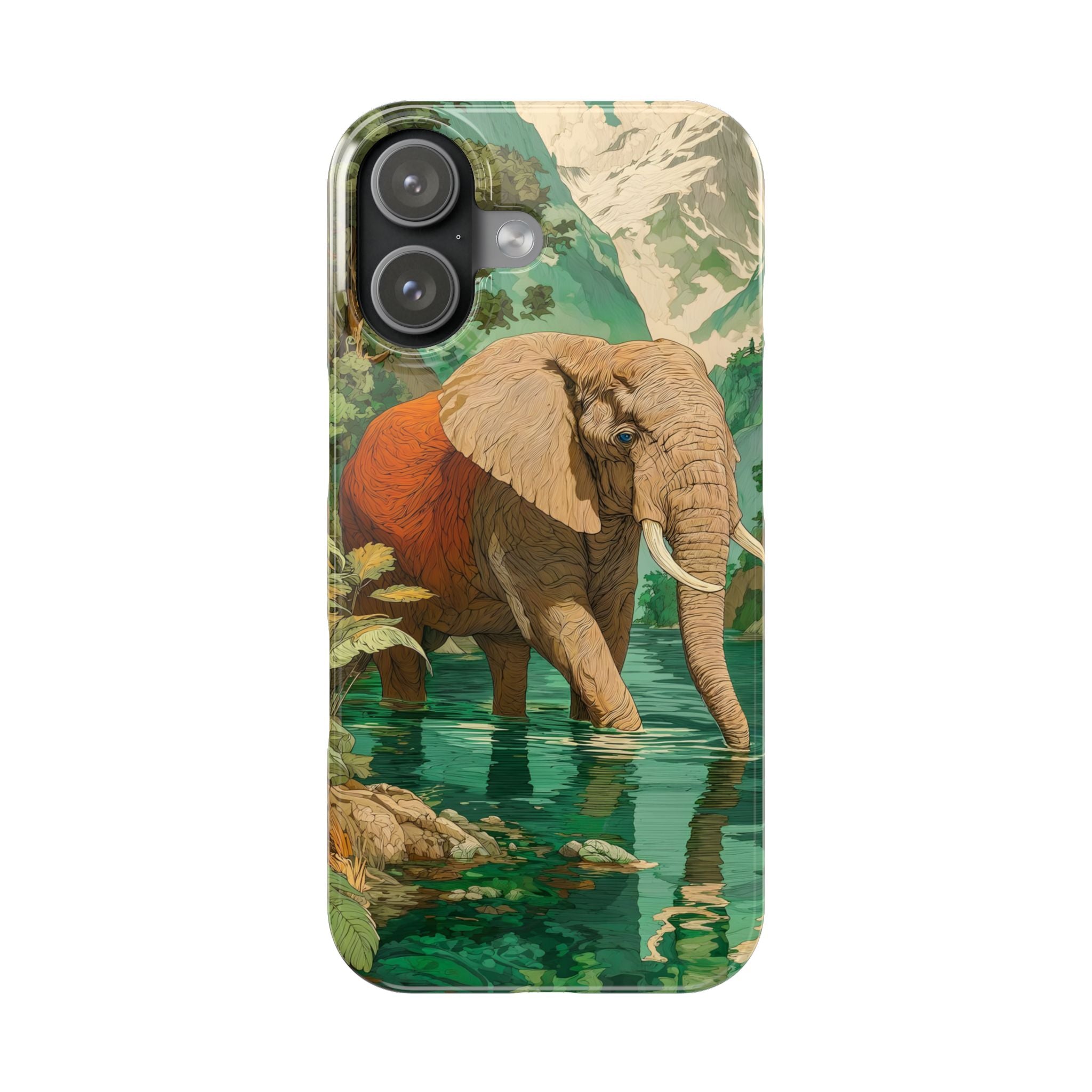 Elephant Animal Motif Slim Phone Case for iPhone