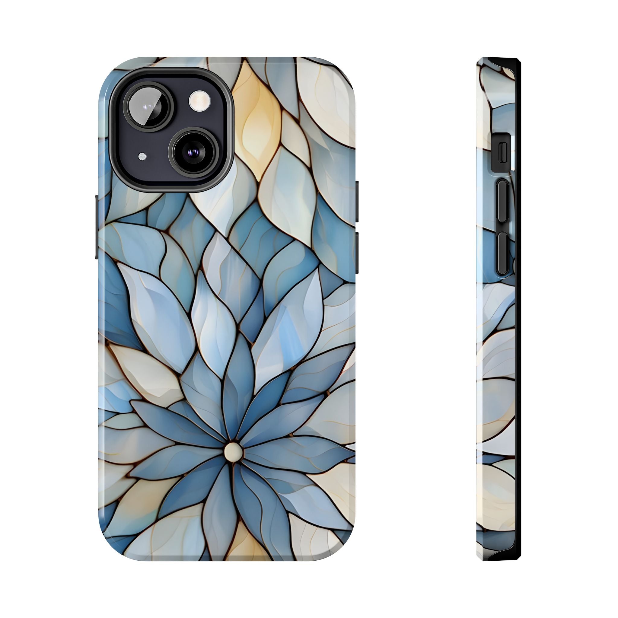 Blue Stained Glass Inspired Phone Case for iPhone and Samsung Galaxy Series