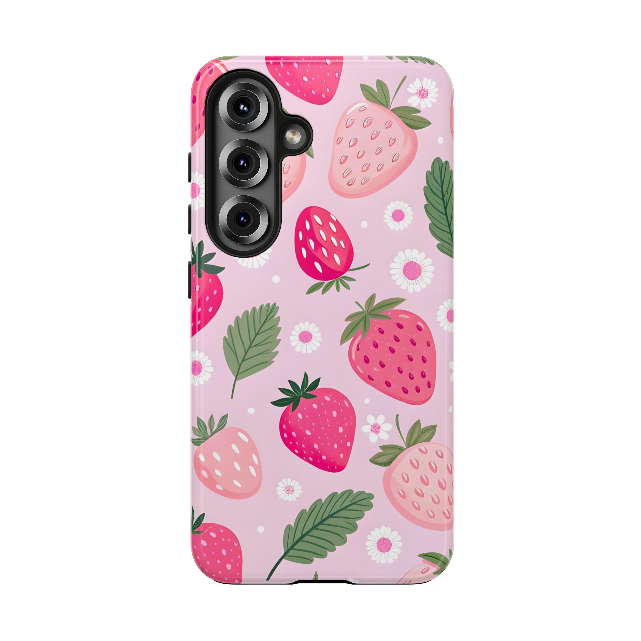 Pink Strawberry Phone Case for iPhone and Samsung Galaxy Series