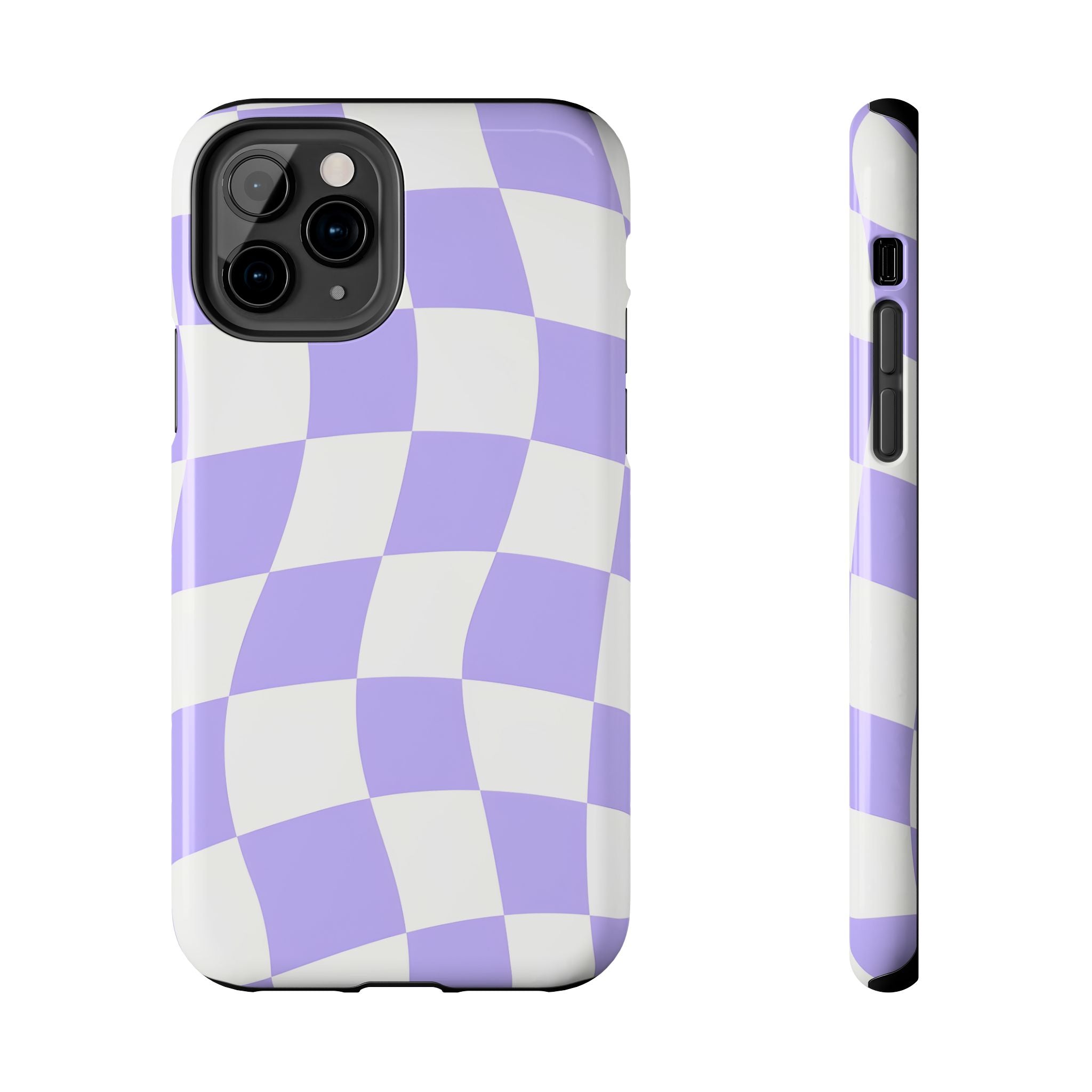 Purple Checkered Tough Phone Case for iPhone and Samsung Galaxy Series