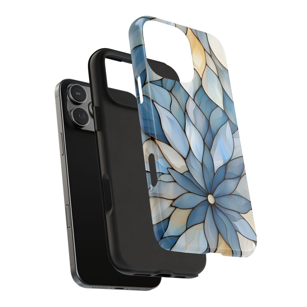Blue Stained Glass Inspired Phone Case for iPhone and Samsung Galaxy Series